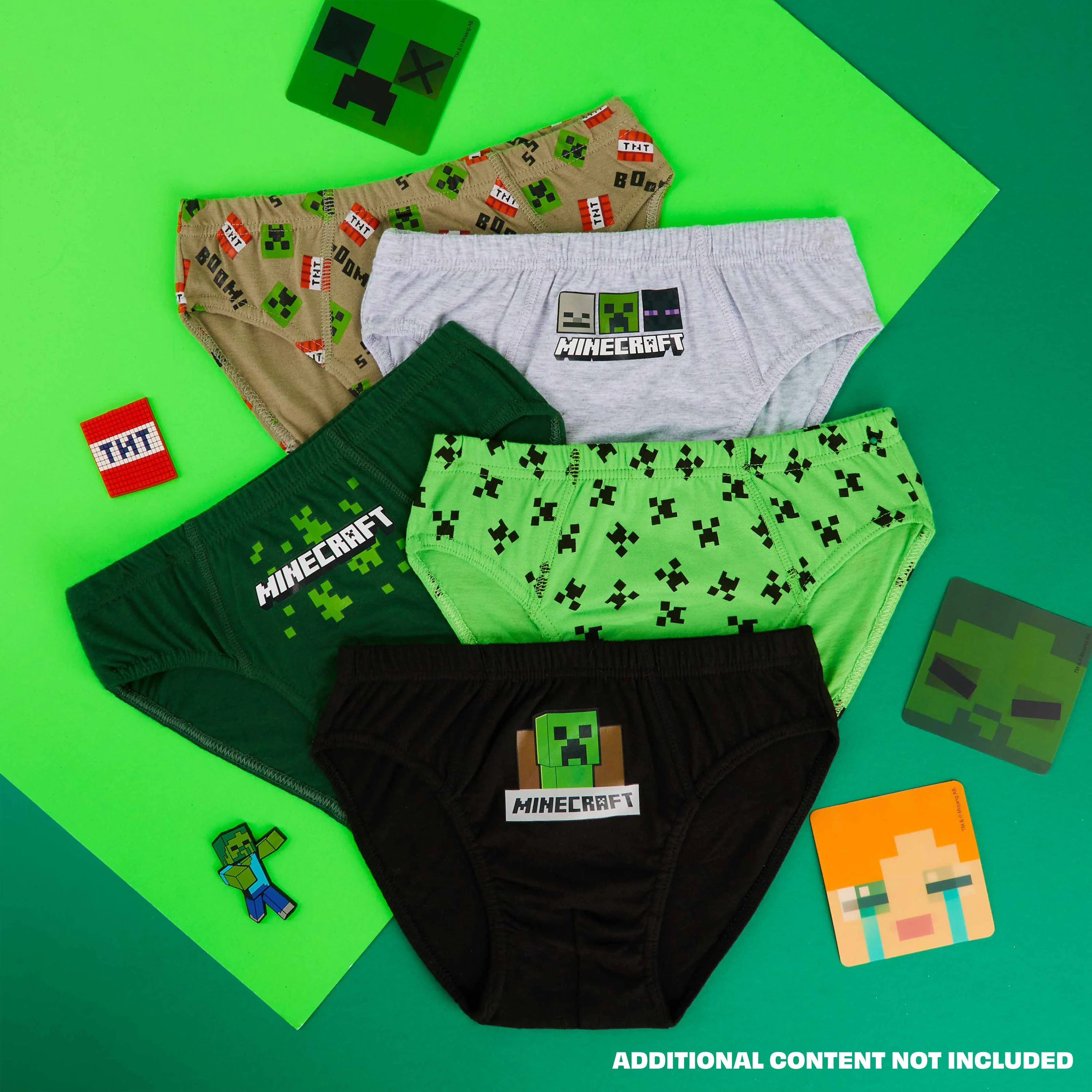 Minecraft Boys Briefs, Soft Breathable Stretchy Pants Pack of 5 Cotton Boys Underwear - Image 2