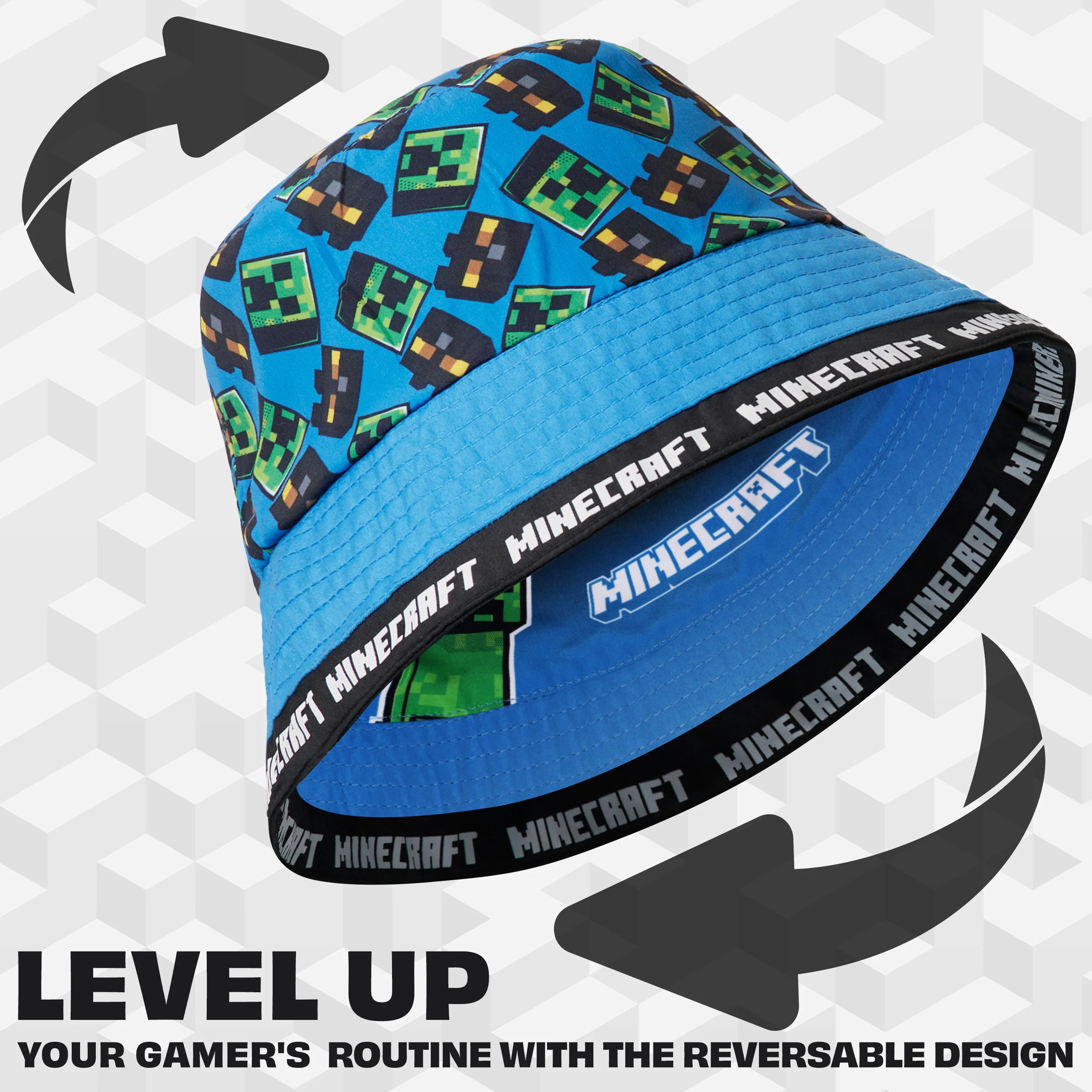 Minecraft Boys Bucket Hat, Sun Hat for Kids Beach Summer Holiday Essentials - Image 3