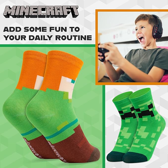 Minecraft Boy's Calf Socks Multipack - Image 4