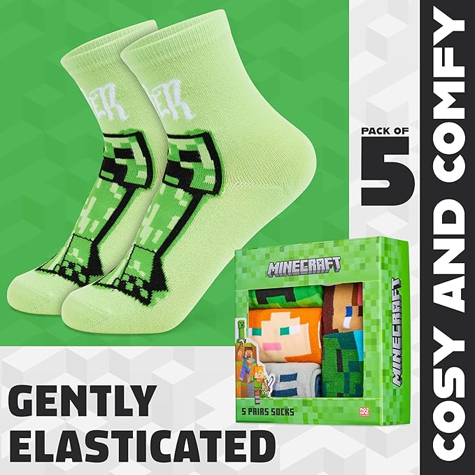 Minecraft Boy's Calf Socks Multipack - Image 5