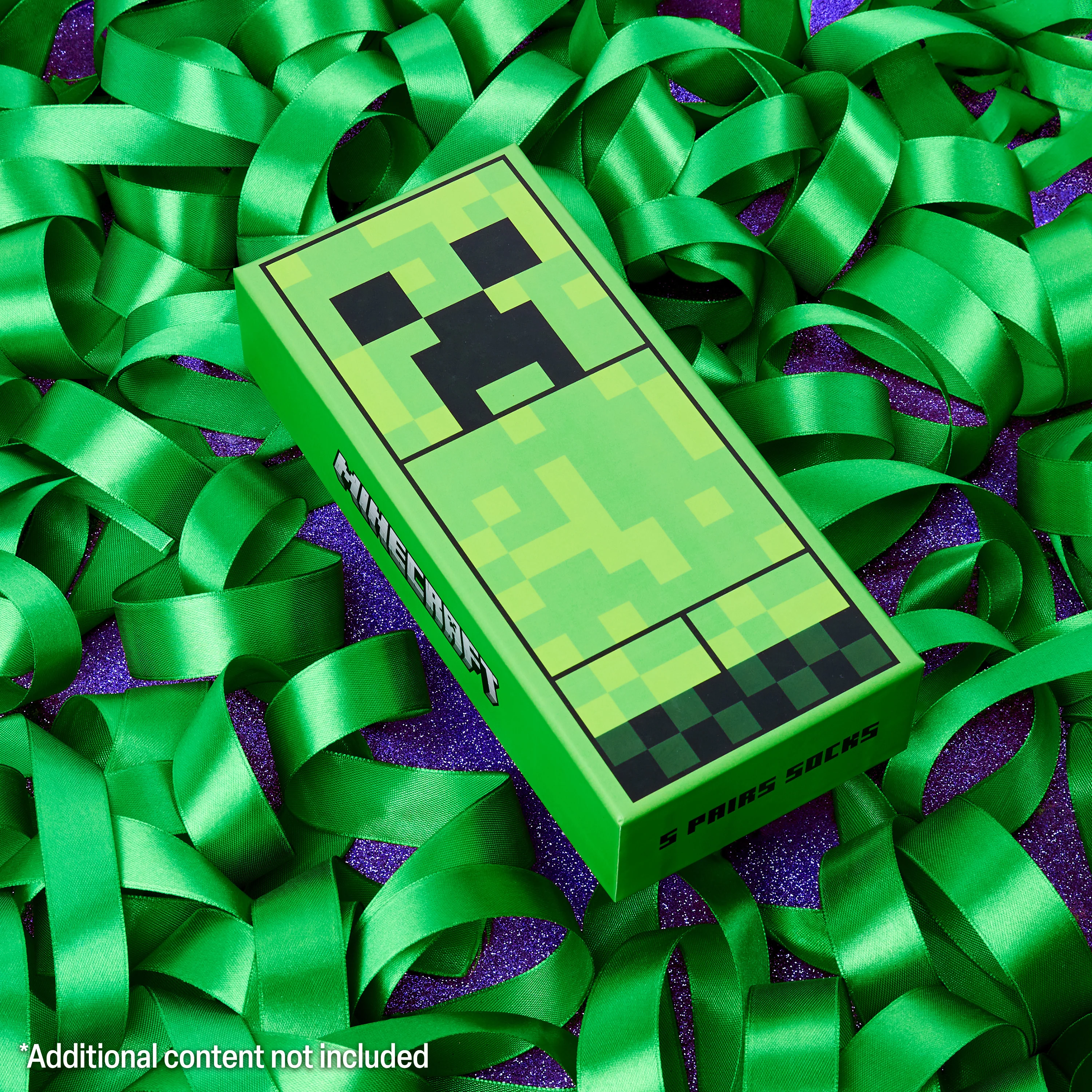 Minecraft Boys Calf Length Socks, Soft Breathable Creeper Everyday Sports School Socks Multipack - Gifts for Gamers - Image 2