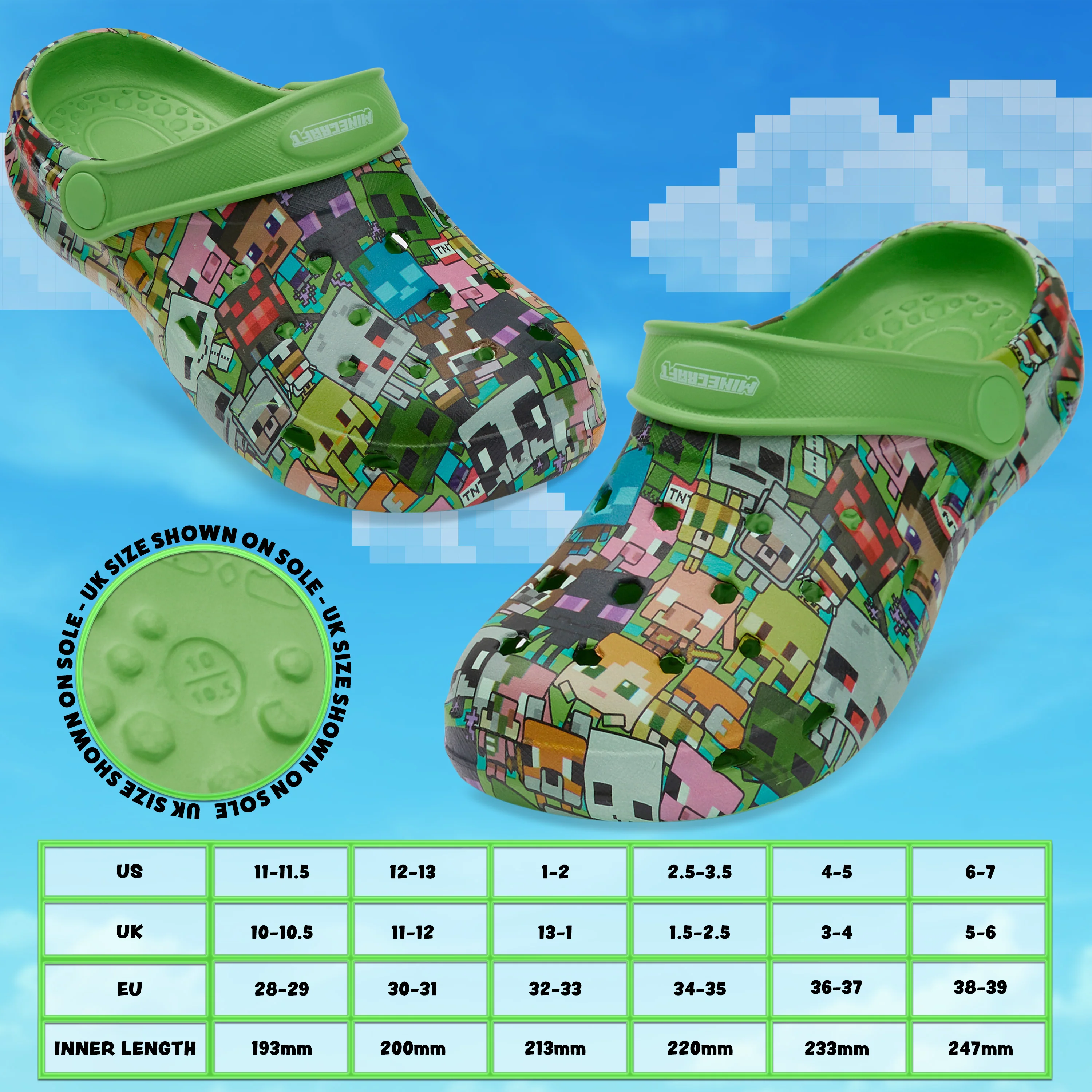 Minecraft Boys Clogs, Kids Summer Garden Shoes or Beach, Pool, Holiday Essentials - Image 6