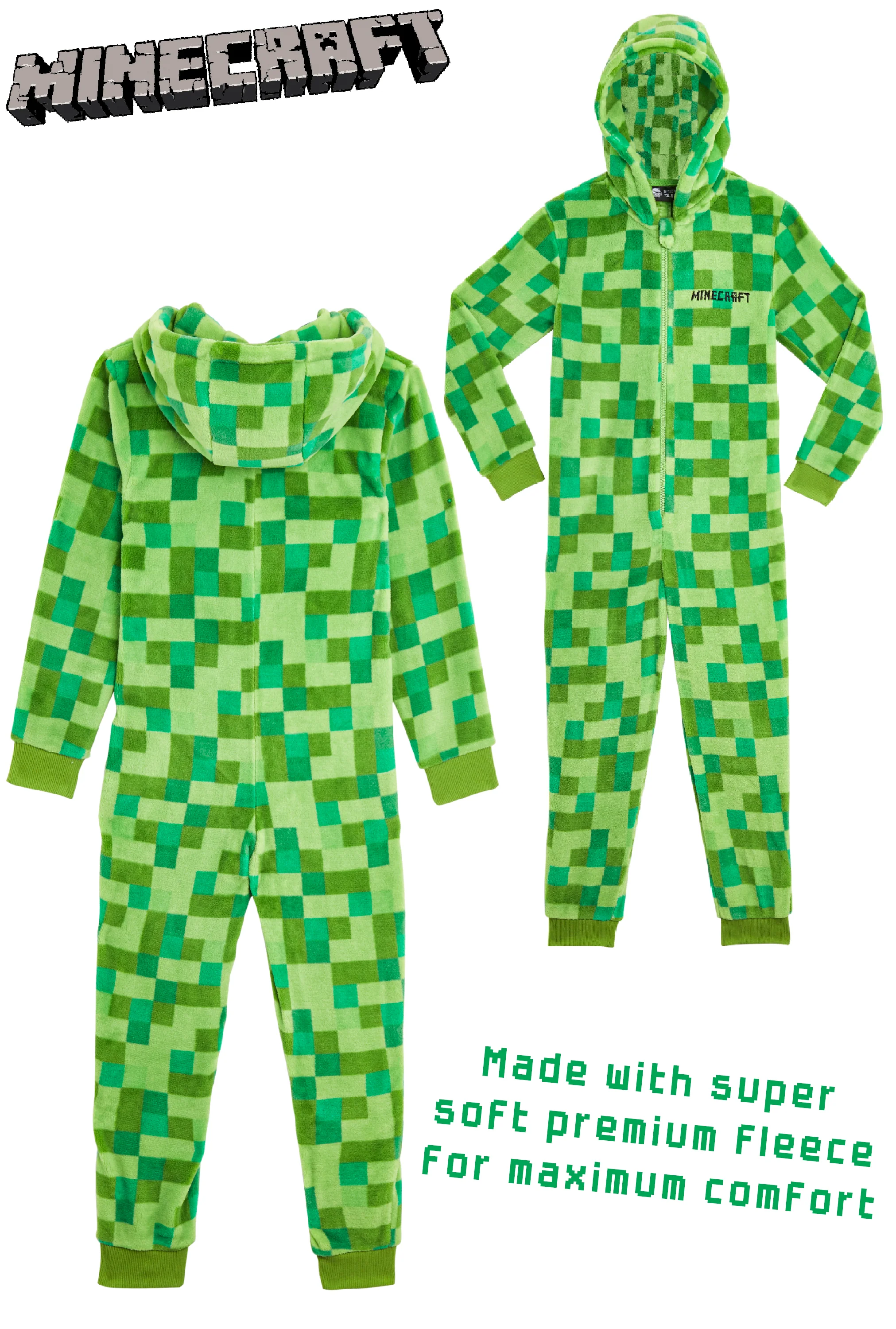 Minecraft Boys Fleece Onesie, Hooded Onesie Pyjamas - Gifts for Gamers - Image 7