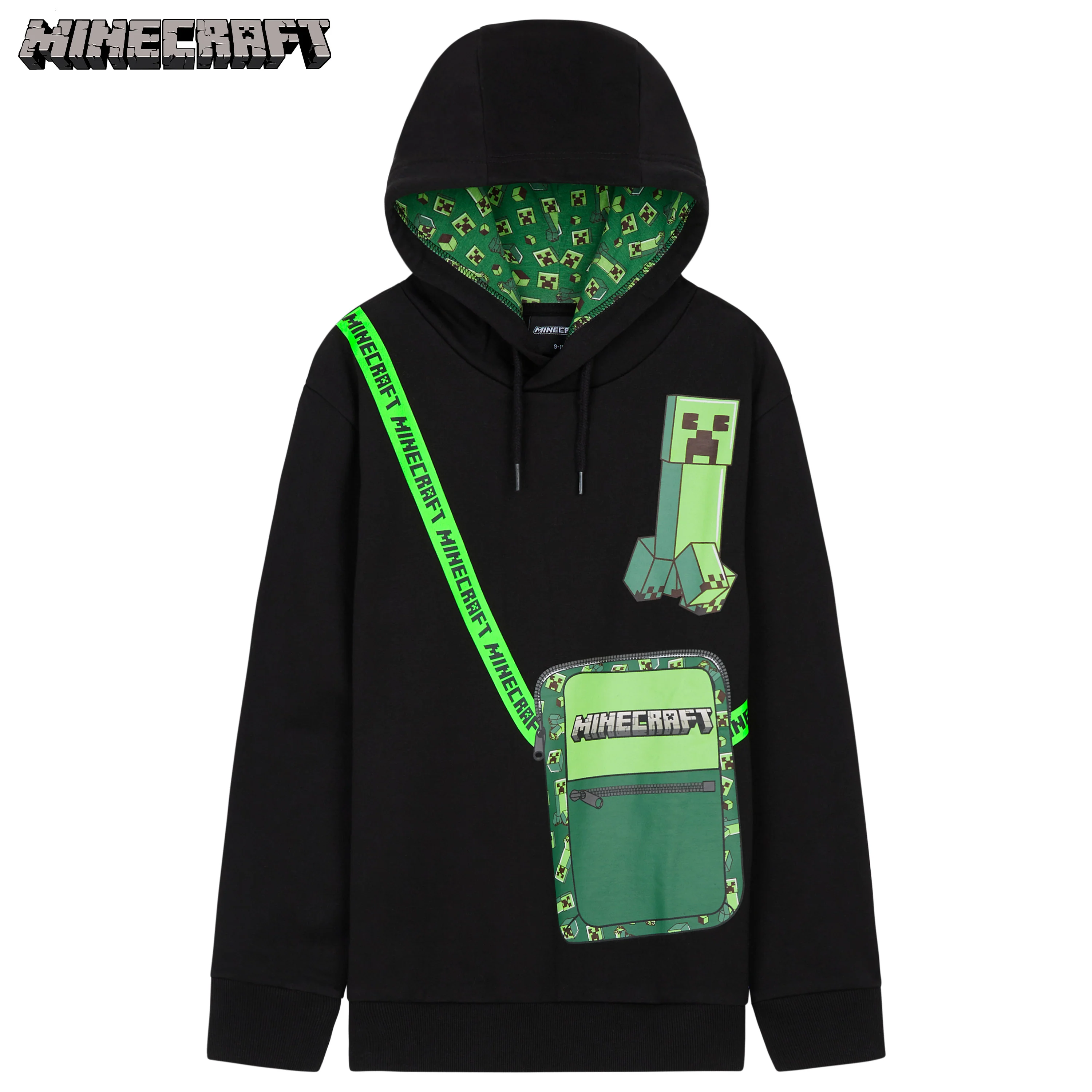 Minecraft Boys Hoodie - Creeper Hooded Sweatshirt - Image 2