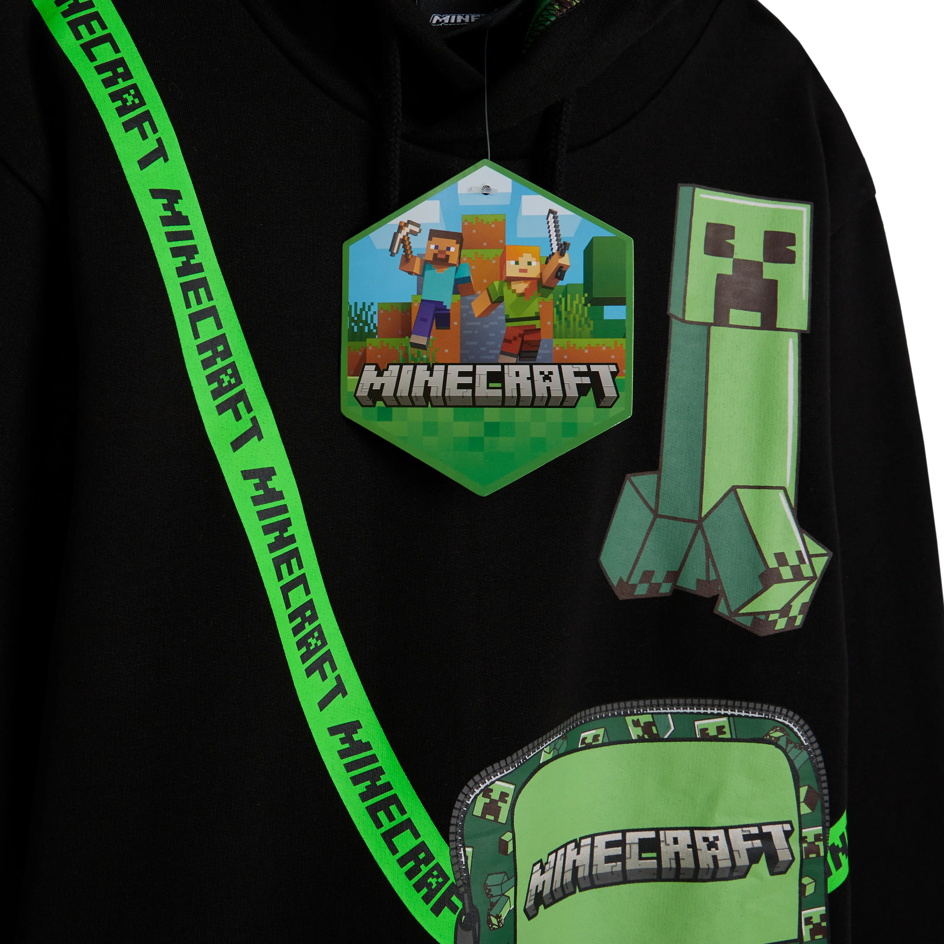 Minecraft Boys Hoodie - Creeper Hooded Sweatshirt - Image 5