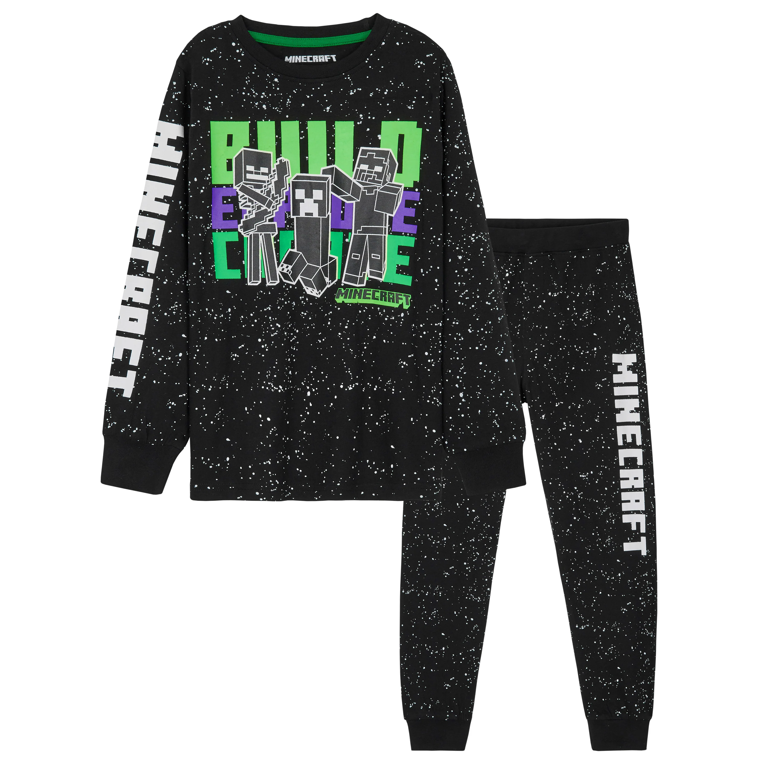 Minecraft Boys Pyjama Set, T-Shirt and Bottoms Set for Boys
