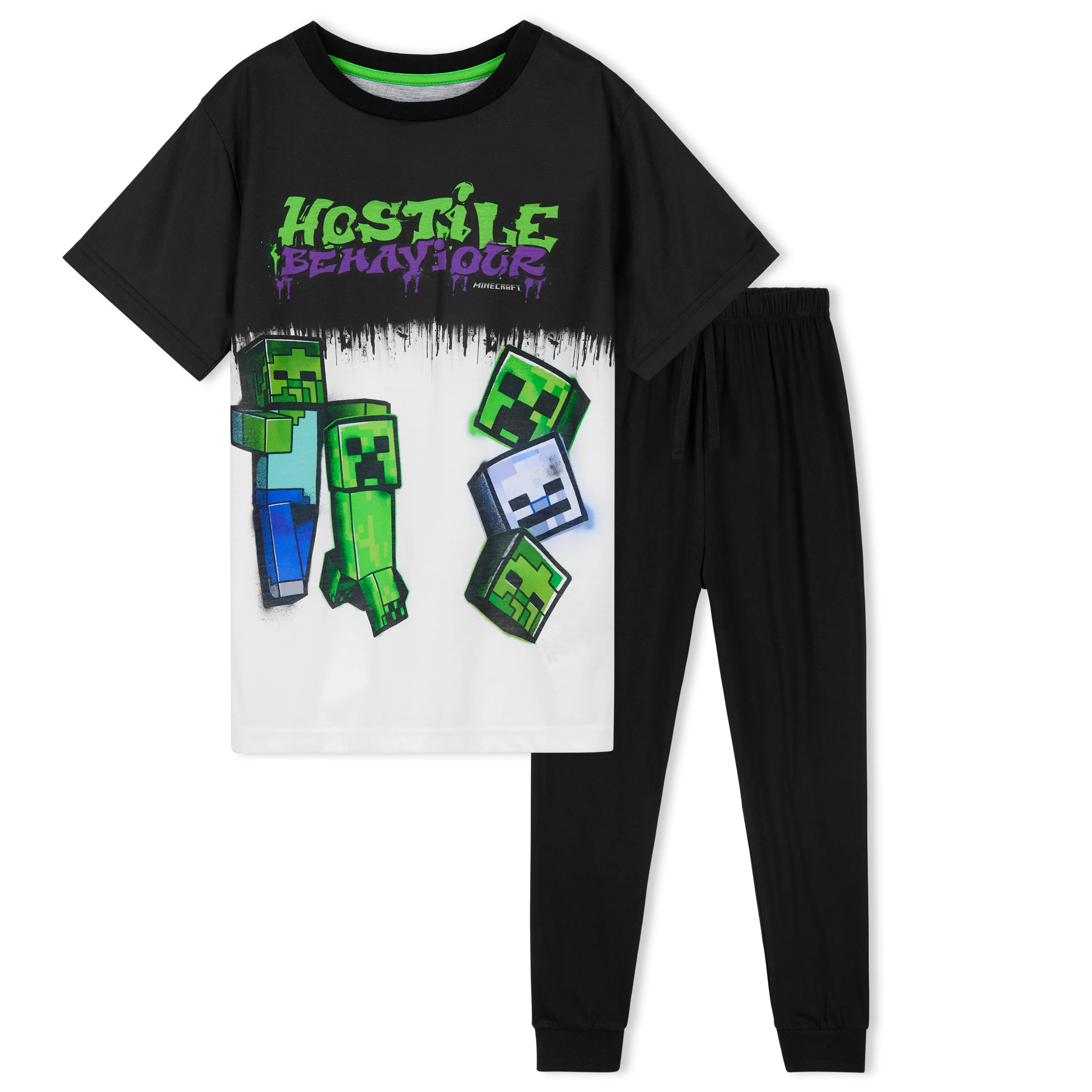 Minecraft Boys Pyjamas Set, Minecraft T-Shirt and Bottoms Pyjamas Set