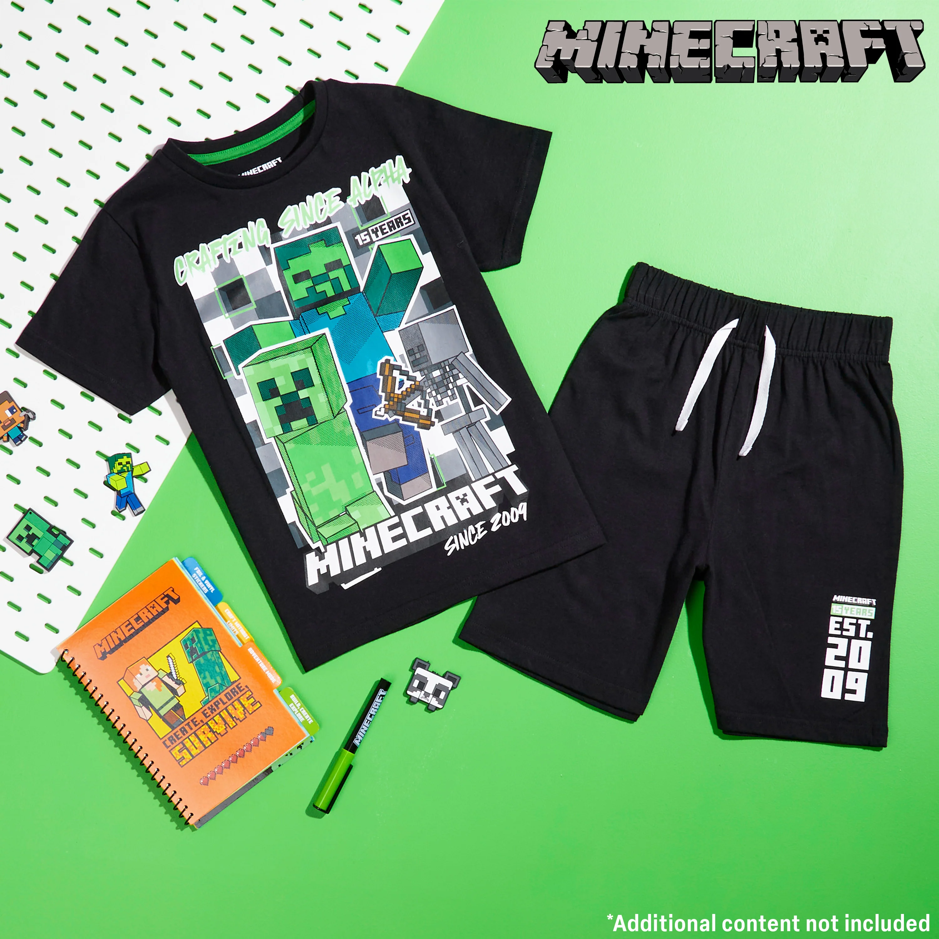 Minecraft Boys Short Pyjamas Set Breathable 2 Piece Loungewear Set - Image 2