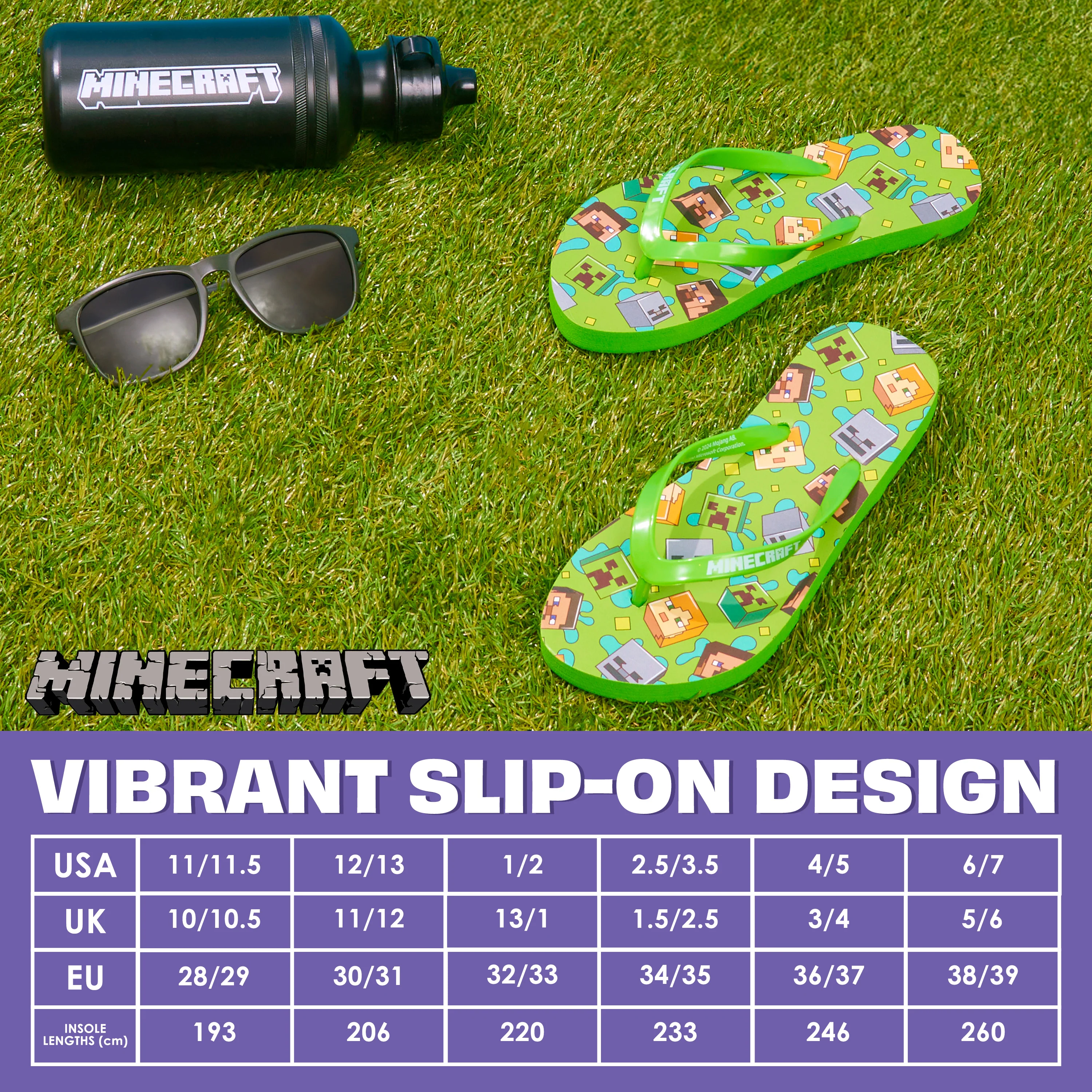 Minecraft Boys Sliders or Flip Flops for Beach and Pool - Boys Gifts - Image 6