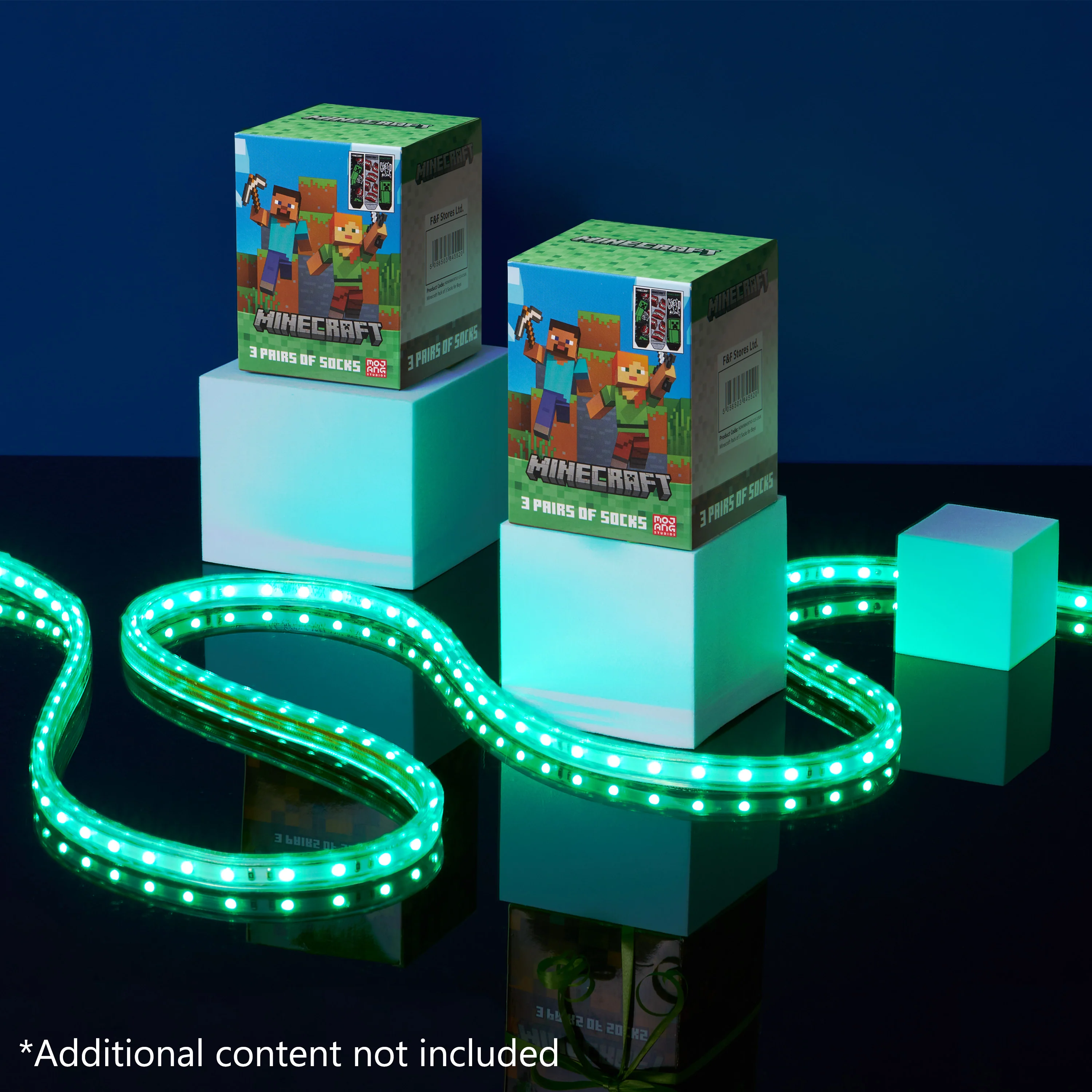 Minecraft Boys Socks 3 Pack- Cotton-Rich Crew Socks Kids - Image 2