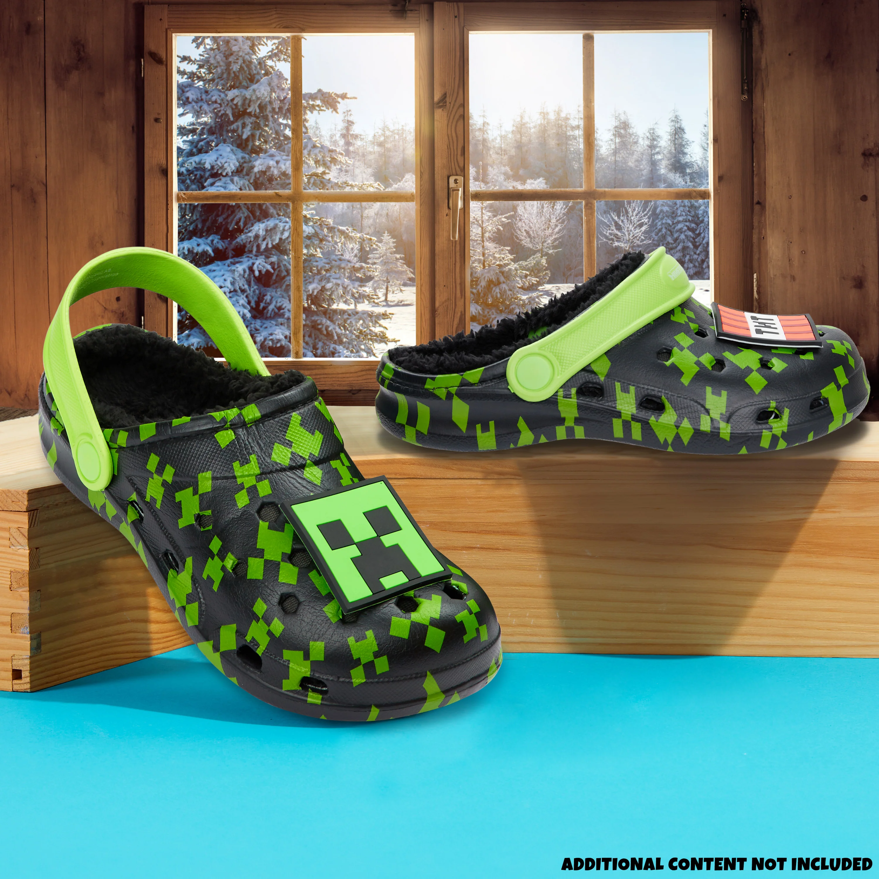 Minecraft Boys Winter Clogs Fleece Lining & Charms, Kids Teens - Image 2