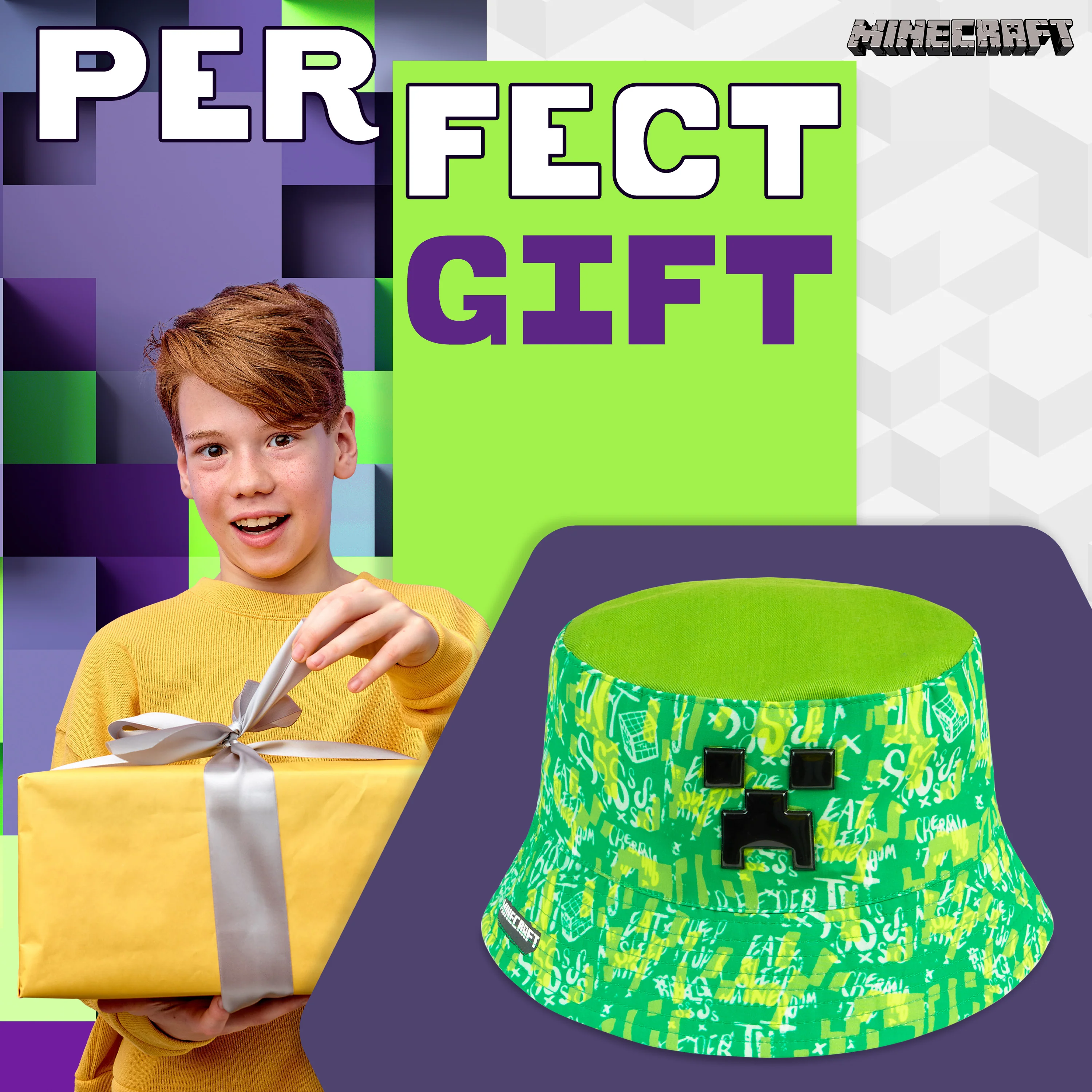 Minecraft Bucket Hat  for Boys - Eat, Sleep, Repeat Bucket Hat for Kids - Image 3