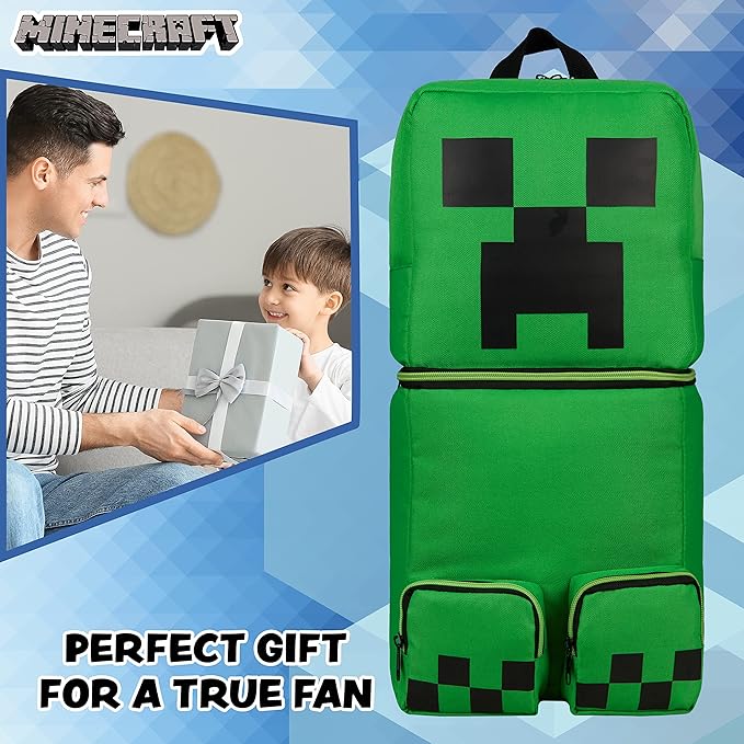 Minecraft Children’s Backpacks for Boys Creeper Rucksack School Bag with Zipped Pockets - Image 5
