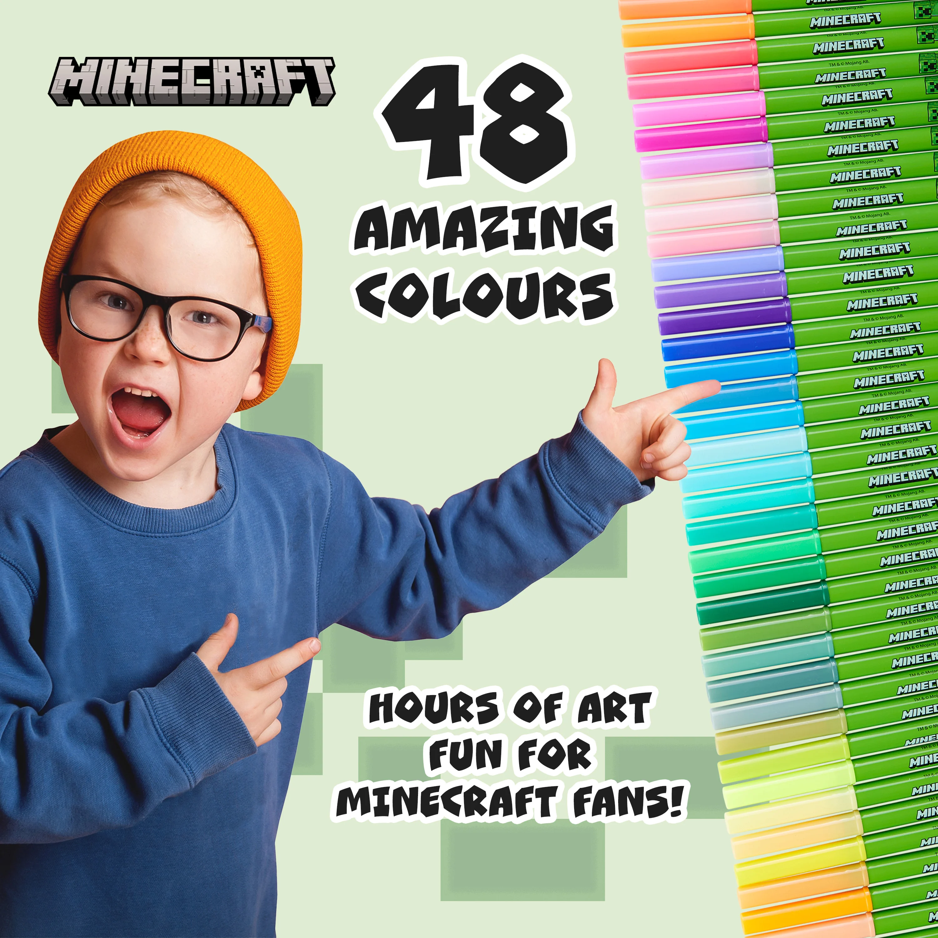 Minecraft Colouring Pens for Kids - 48 Pieces - Image 3