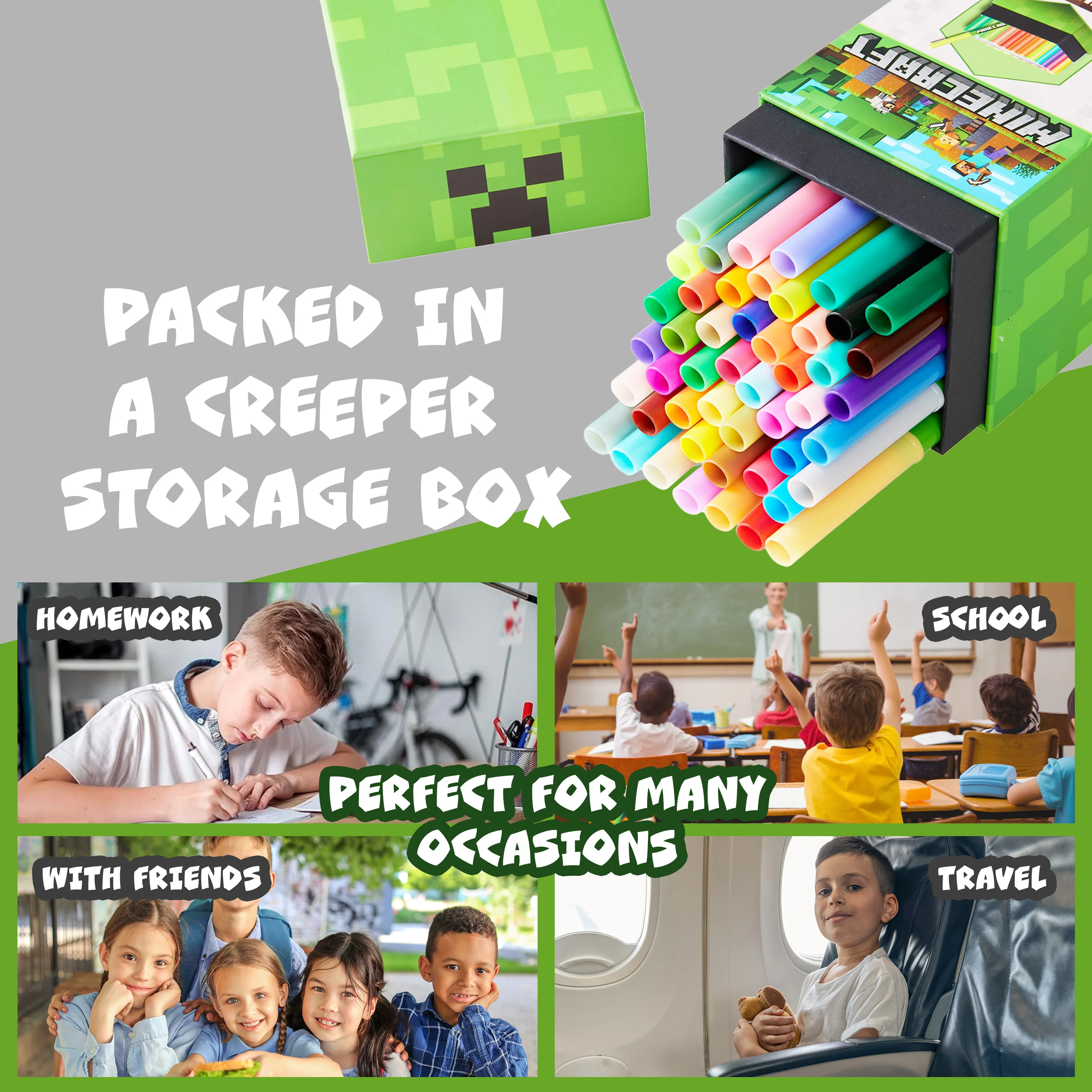 Minecraft Colouring Pens for Kids - 48 Pieces - Image 4