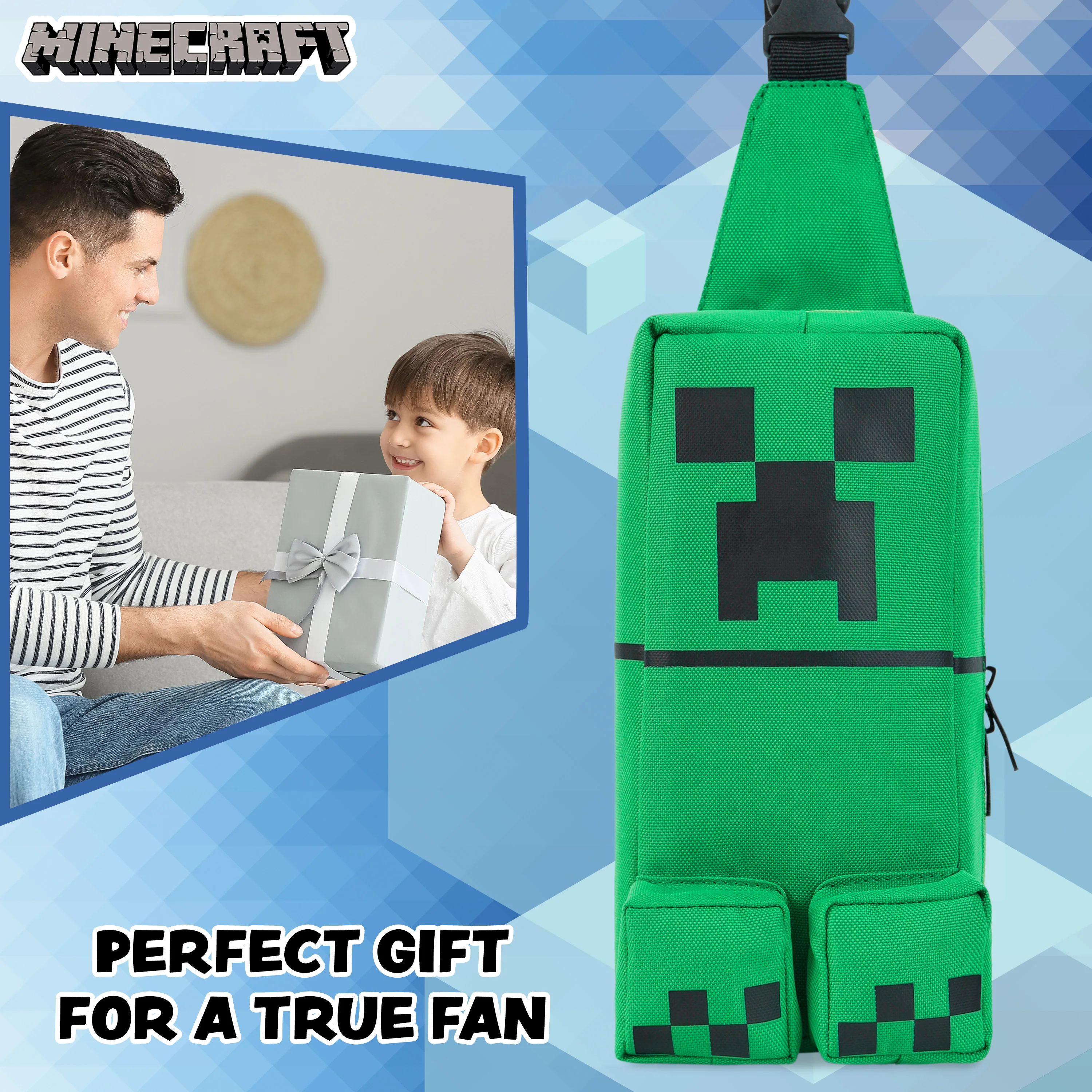 Minecraft Boys Crossbody Bag with Adjustable Strap - Gamer Gifts - Image 3