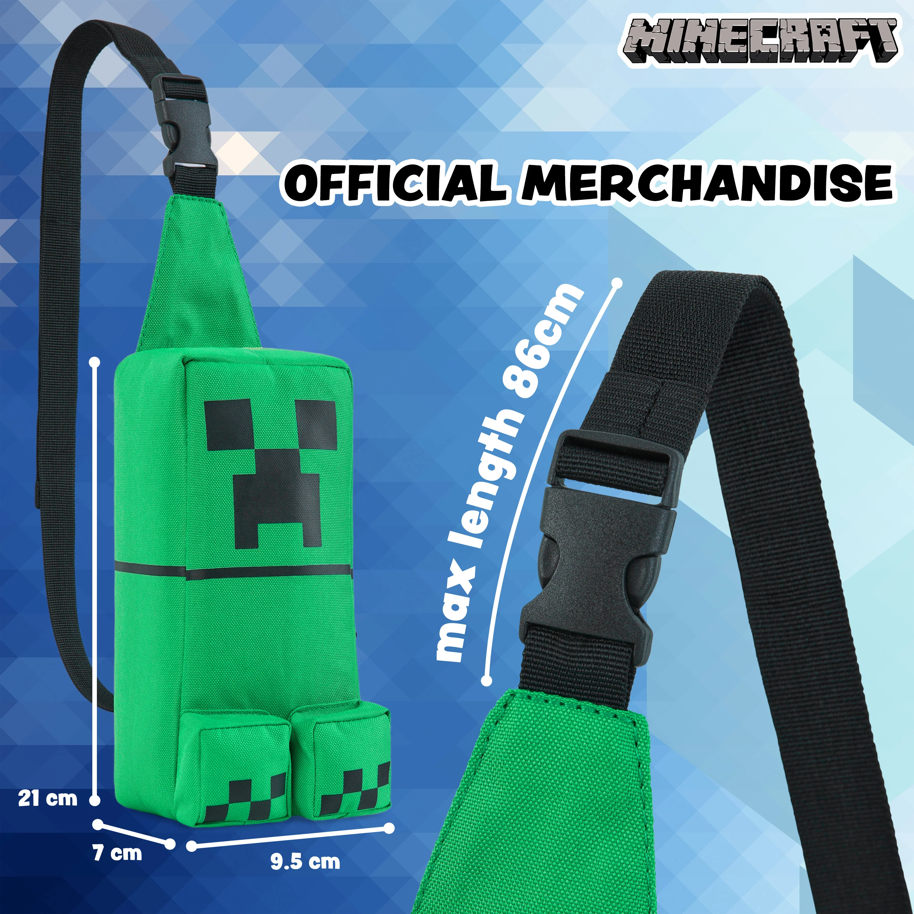 Minecraft Crossbody Bag for Boys Teens Creeper Sling Bag with Compartments - Image 6