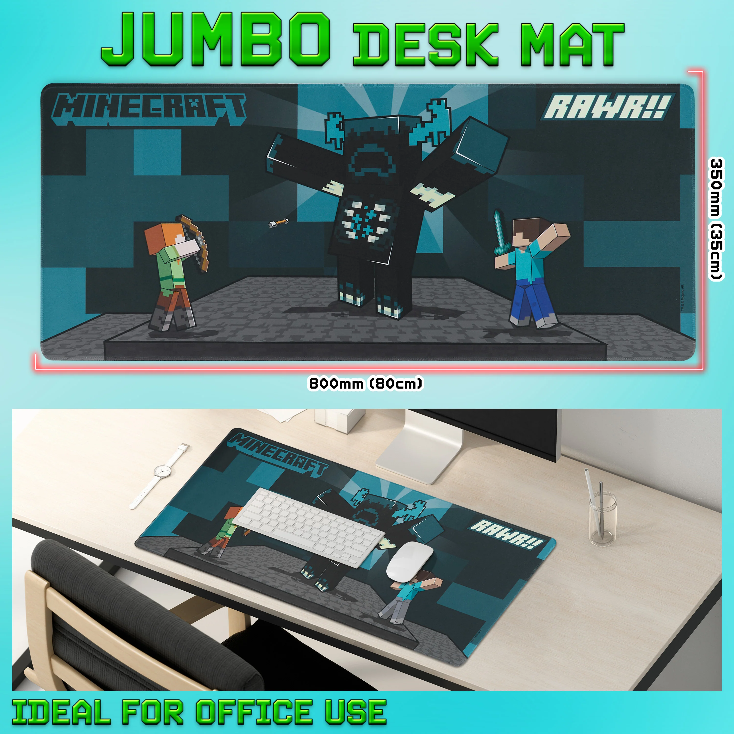 Minecraft Desk Pad for Kids and Teenagers - Blue - Image 3