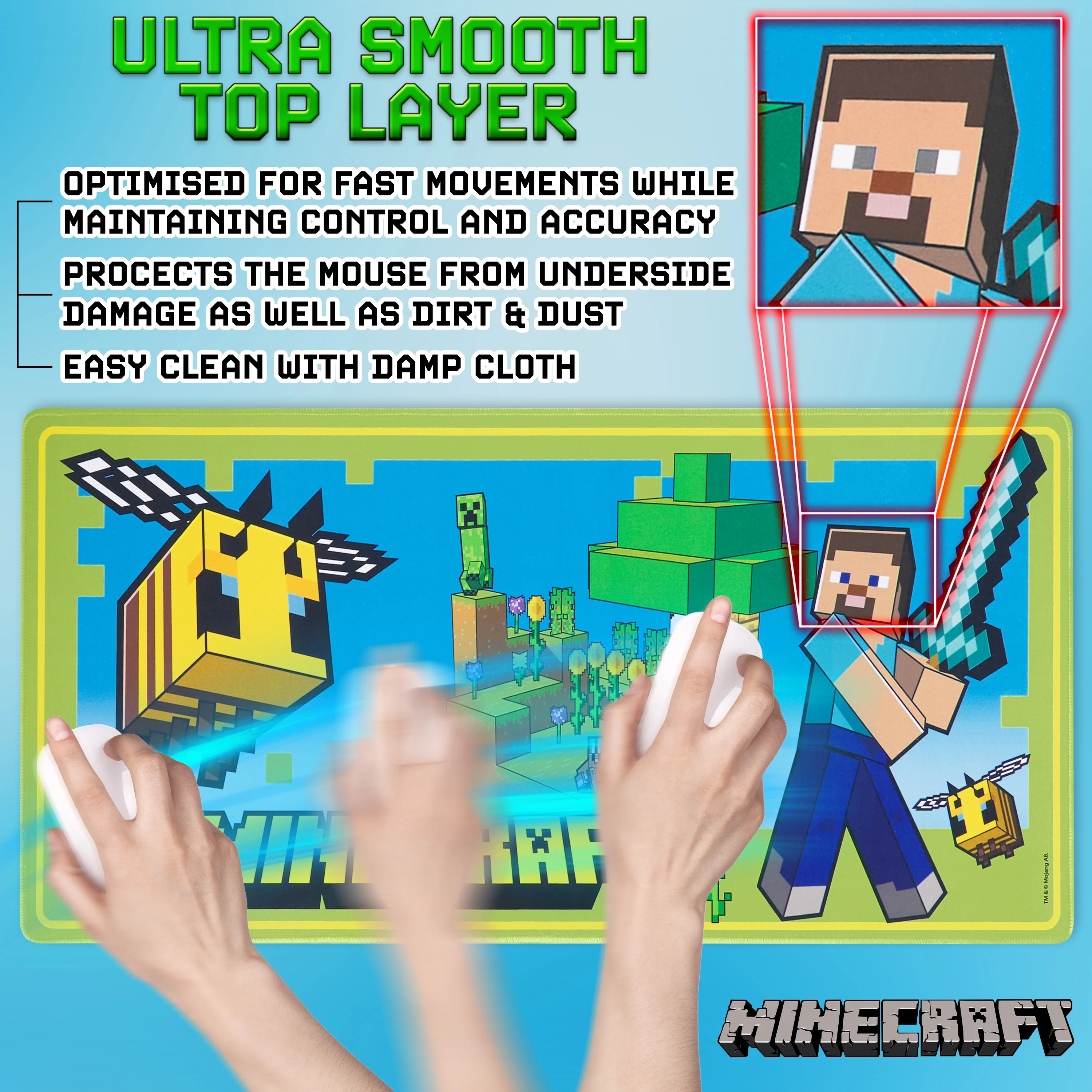 Minecraft Desk Pad for Kids and Teenagers - Green - Image 5
