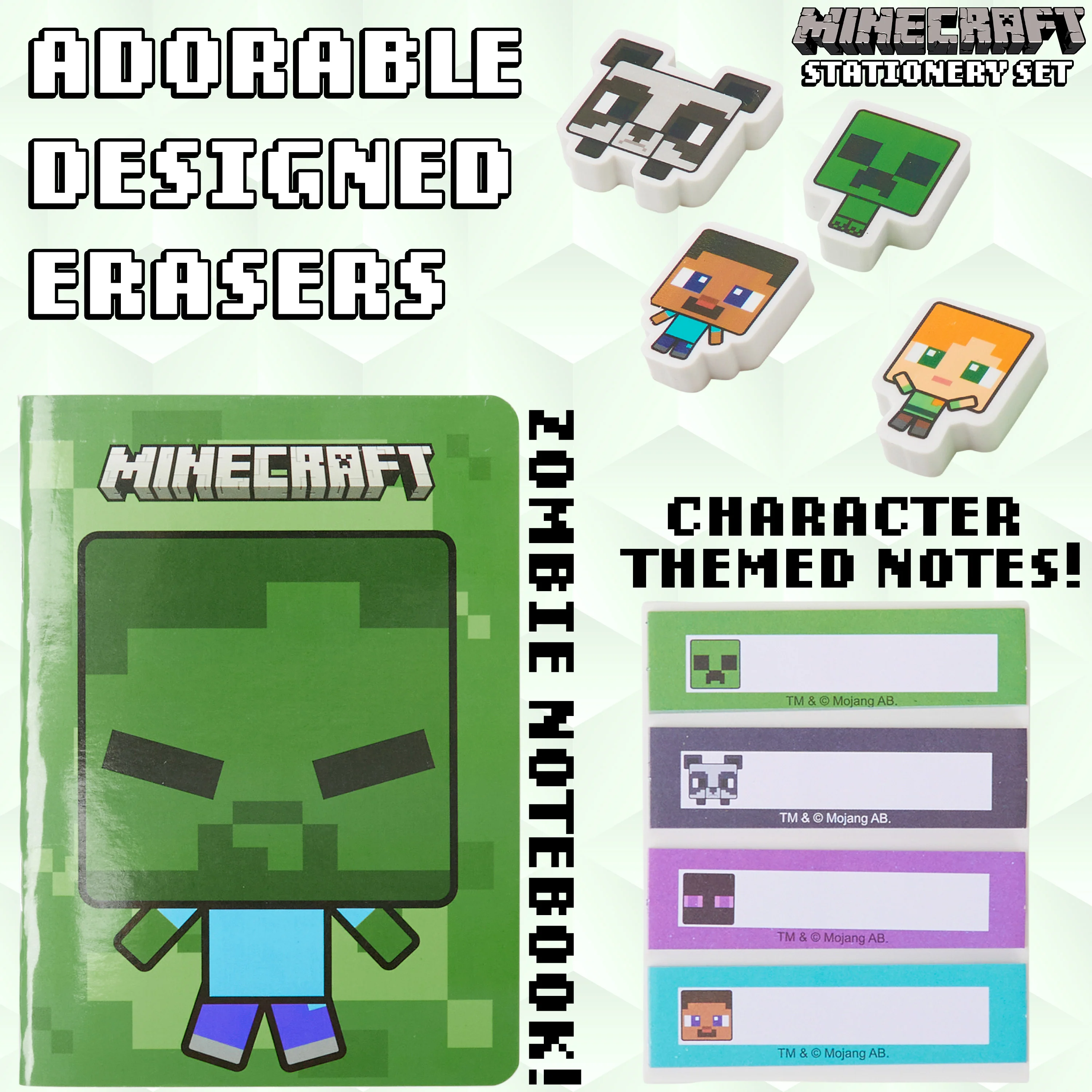 Minecraft Filled Pencil Case and Stationery Set for Kids - Green - Image 5