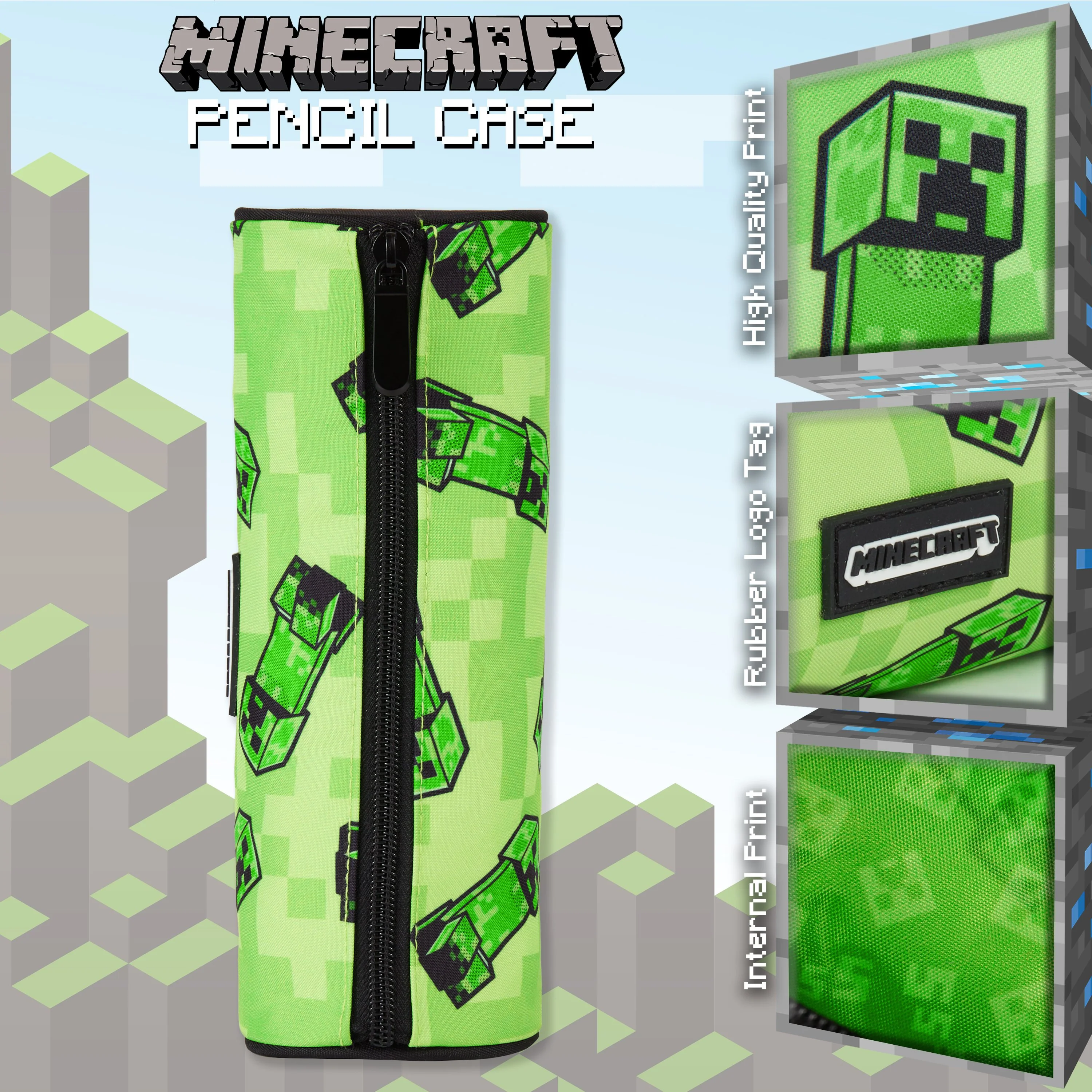 Minecraft Green Pencil Case, Kids Pencil Case, Boys School Supplies, Minecraft Gifts - Image 2