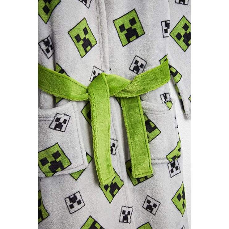 Minecraft Hooded Soft Dressing Gown with Creeper Design for Gamers Boys Girls - Image 6