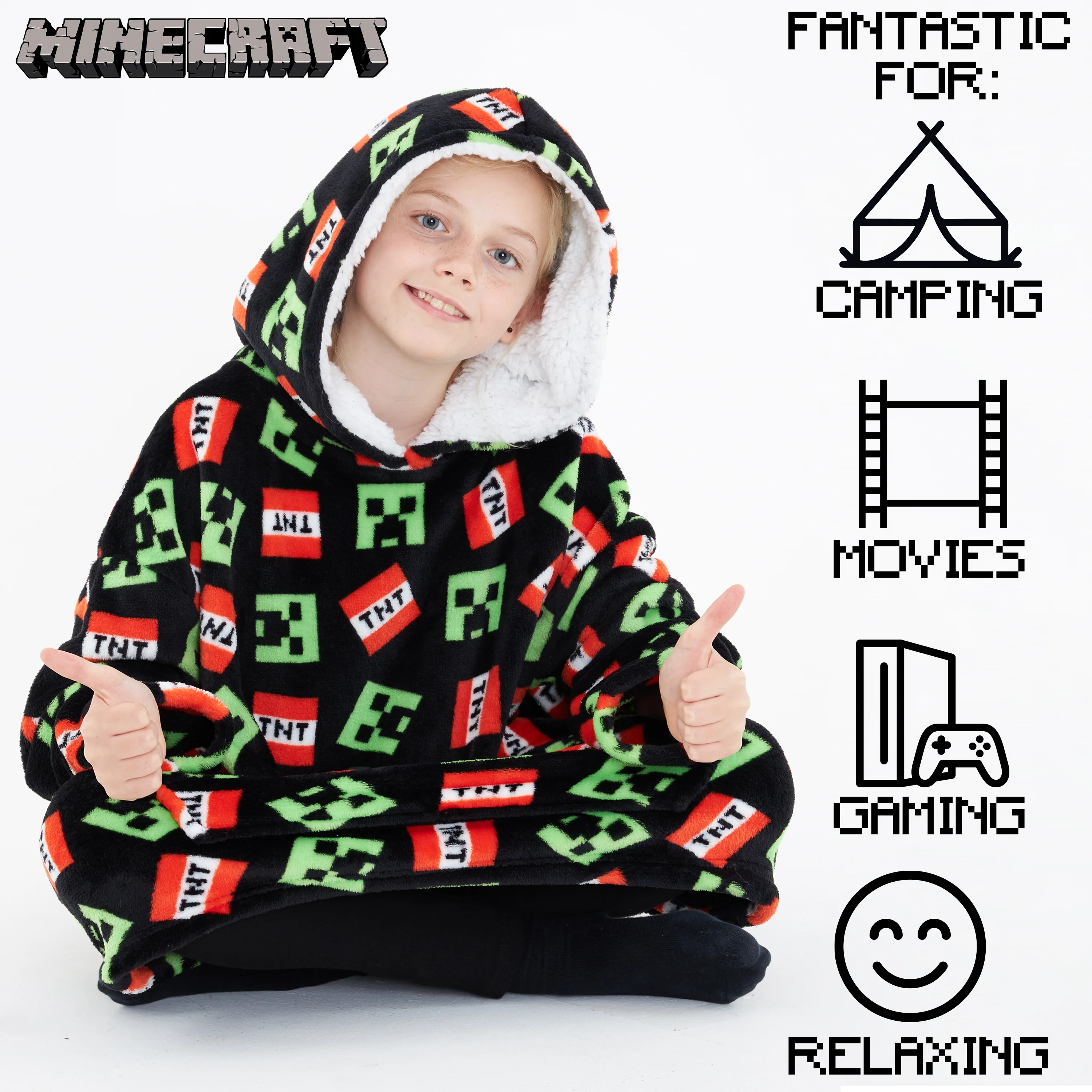 Minecraft Hoodie for Kids, Oversized Blanket Hoodie Boys Girls, Minecraft Gifts - Image 5