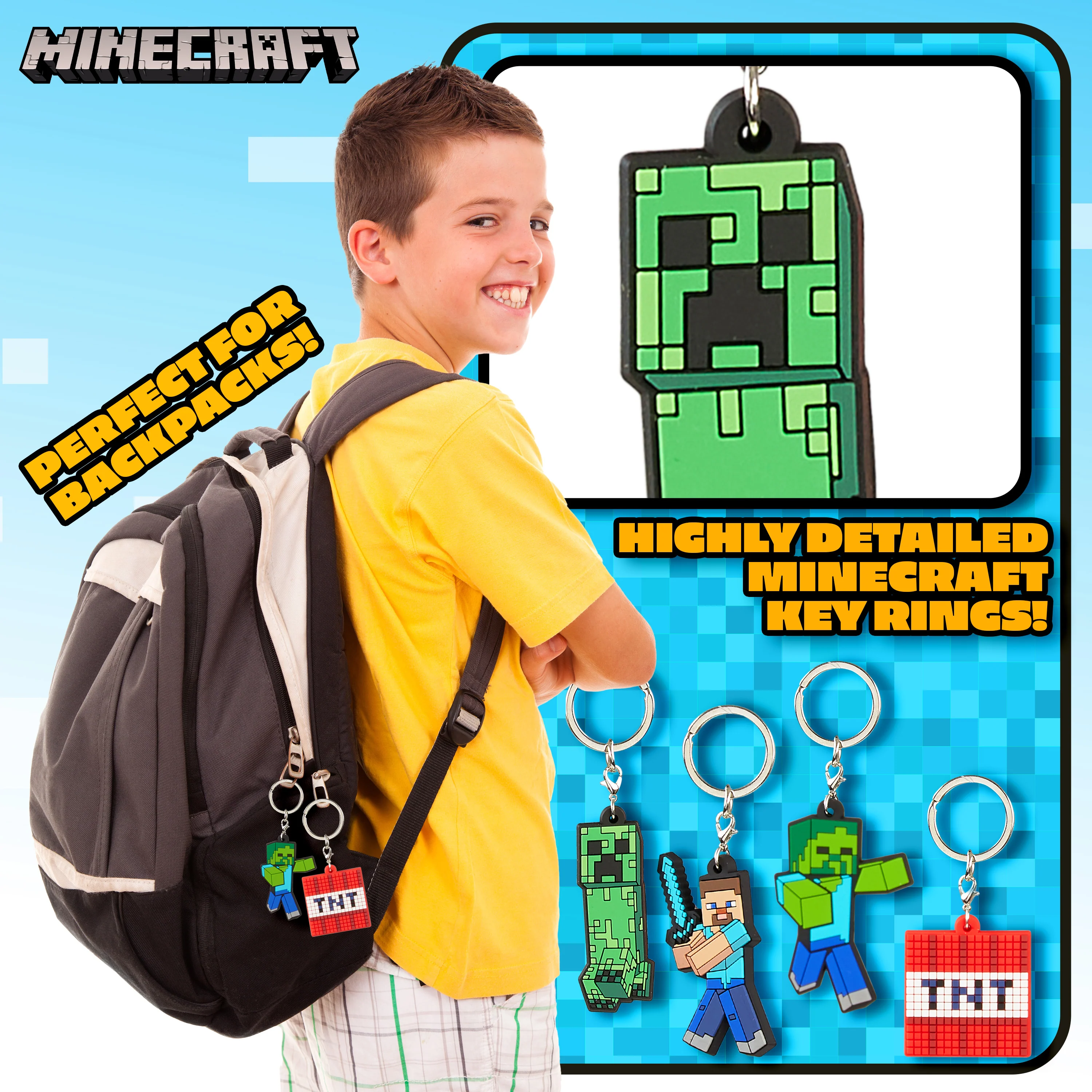 Minecraft Keyring - Set of 4 Gaming Keyrings for Kids - Image 5