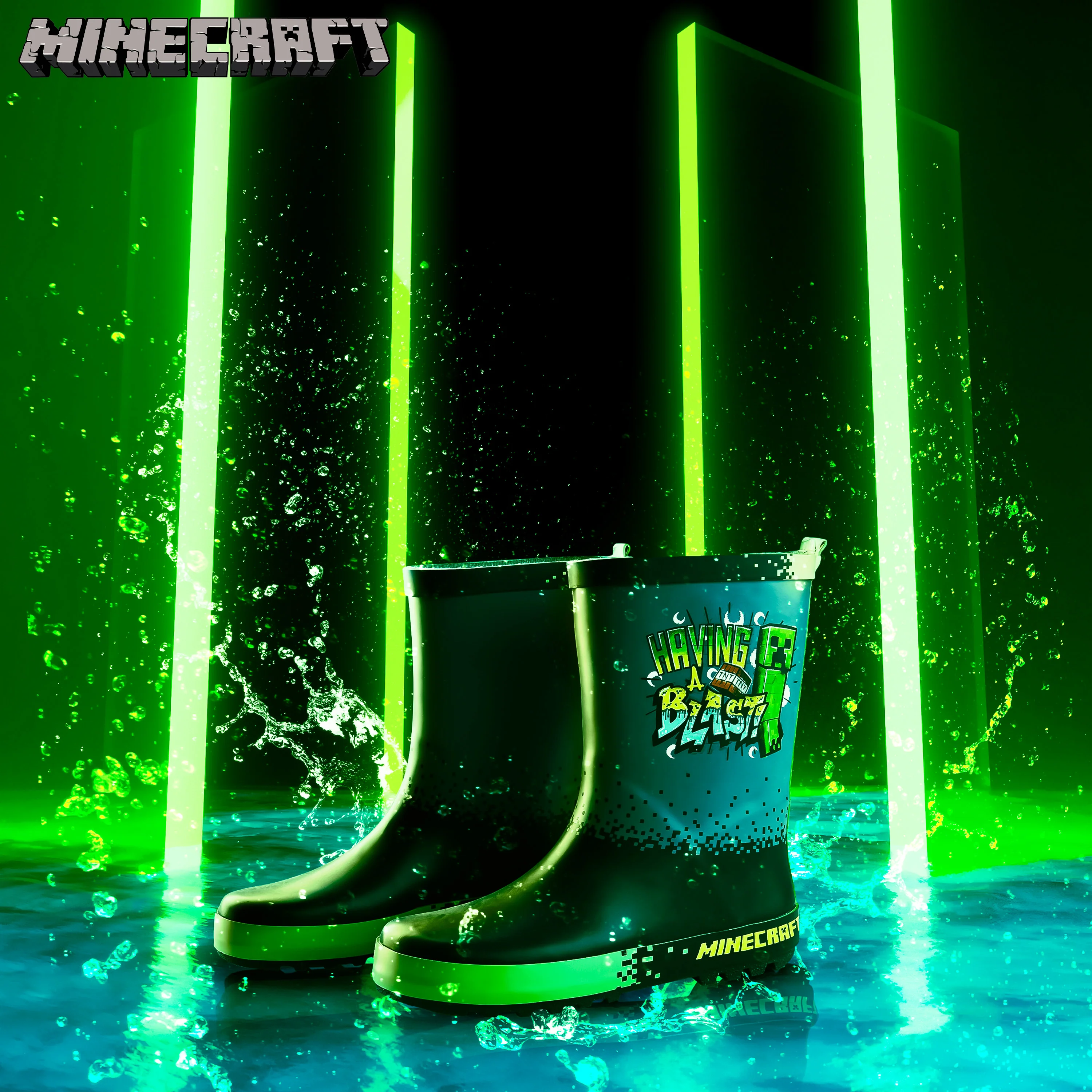 Minecraft Kids Wellies, Gamer Wellington Boots for Boys and Girls - Image 2