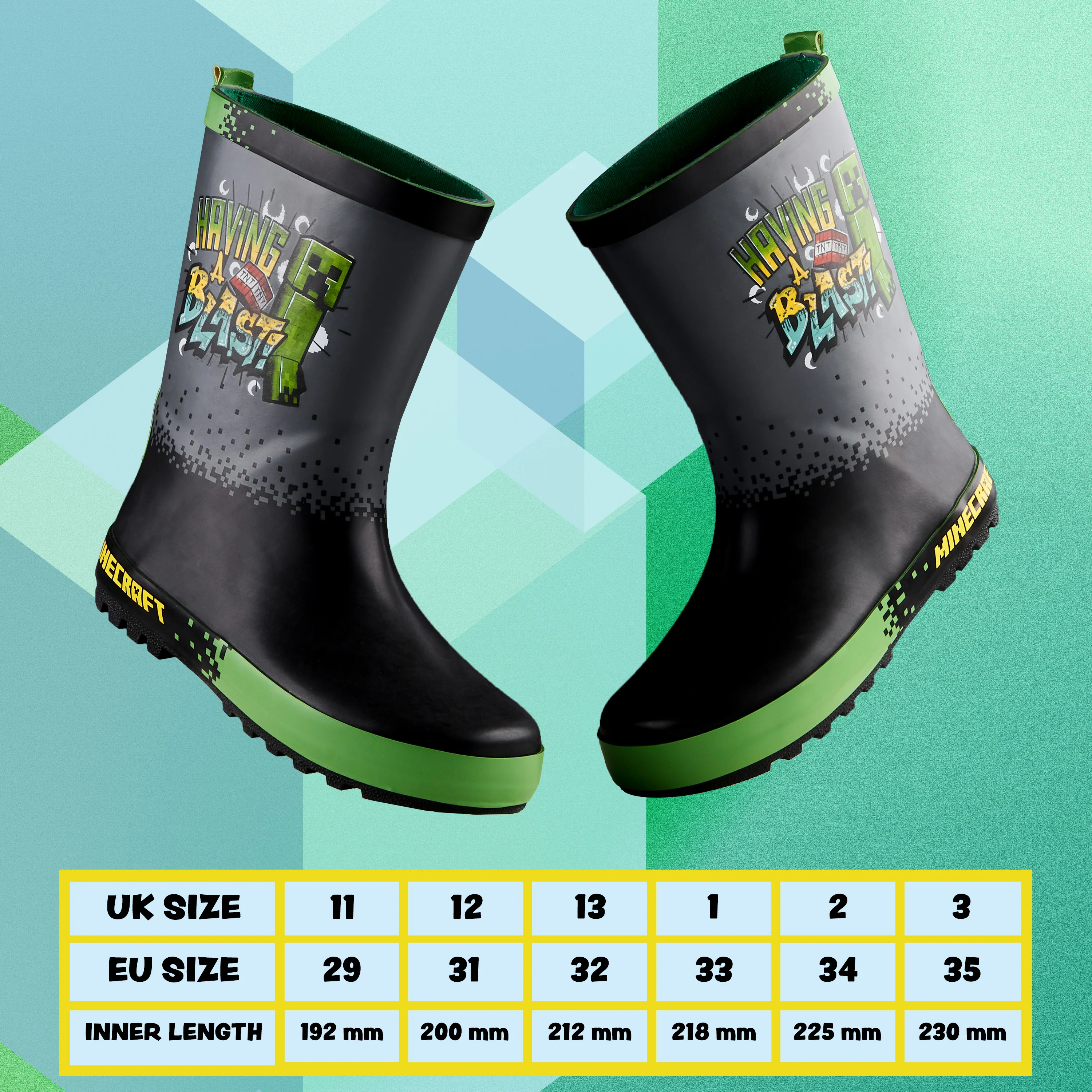 Minecraft Kids Wellies, Gamer Wellington Boots for Boys and Girls - Image 6