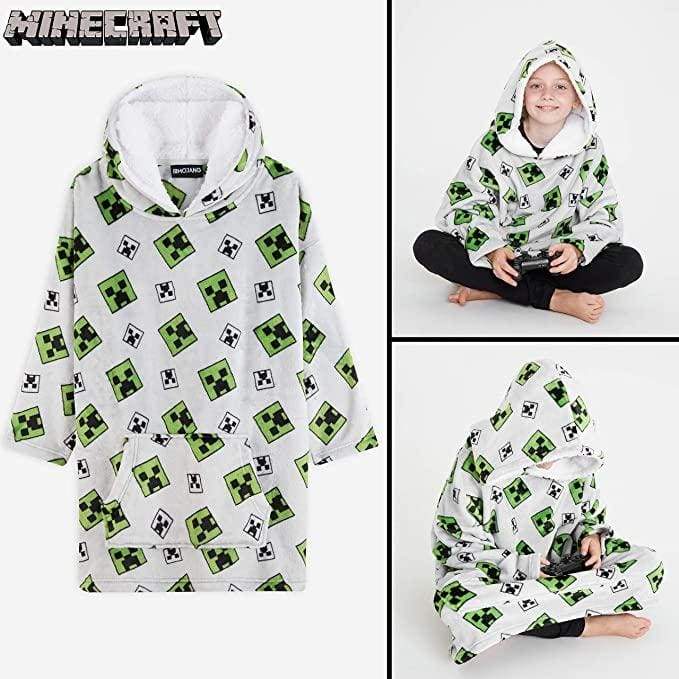 Minecraft Oversized Blanket Hoodie, Fleece Dressing Gown for Boys Girls - Image 7