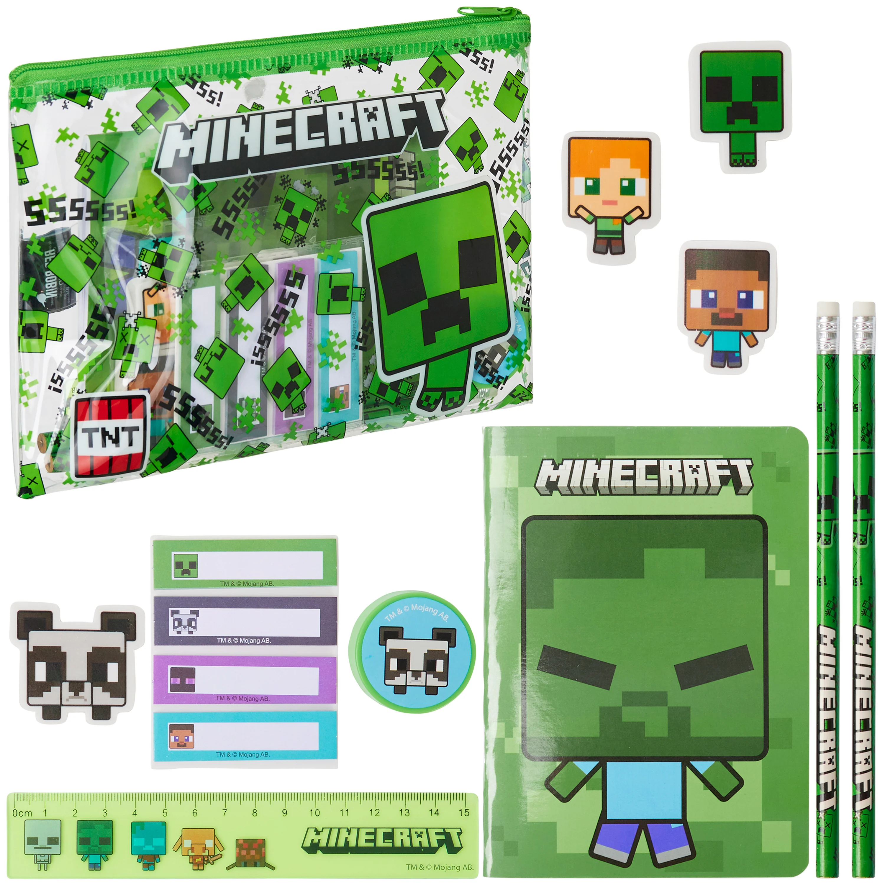 Minecraft Pencil Case and Stationery Set for Kids Filled Pencil Pouch Notebook Sticky Notes
