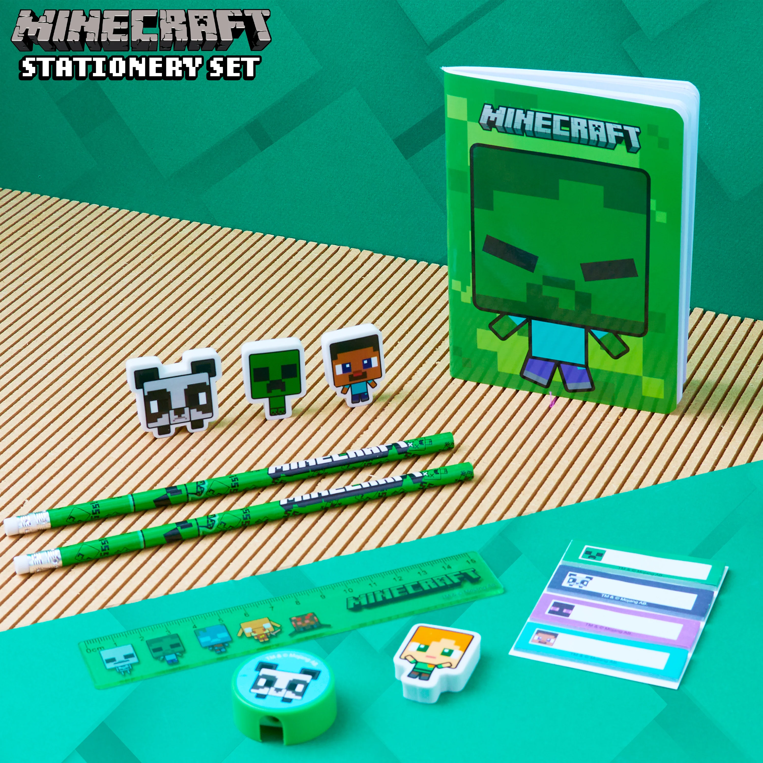 Minecraft Pencil Case and Stationery Set for Kids Filled Pencil Pouch Notebook Sticky Notes - Image 2
