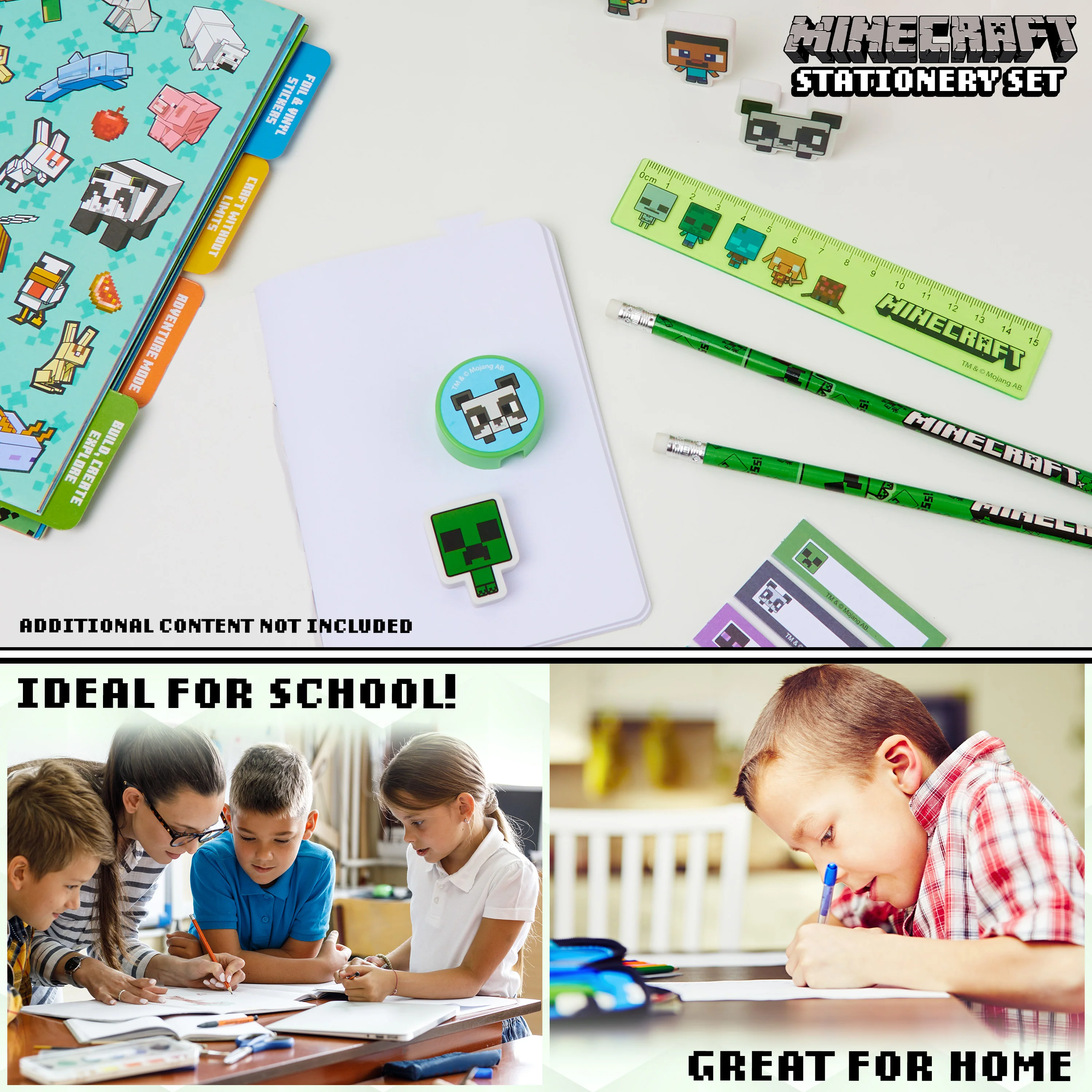 Minecraft Pencil Case and Stationery Set for Kids Filled Pencil Pouch Notebook Sticky Notes - Image 4