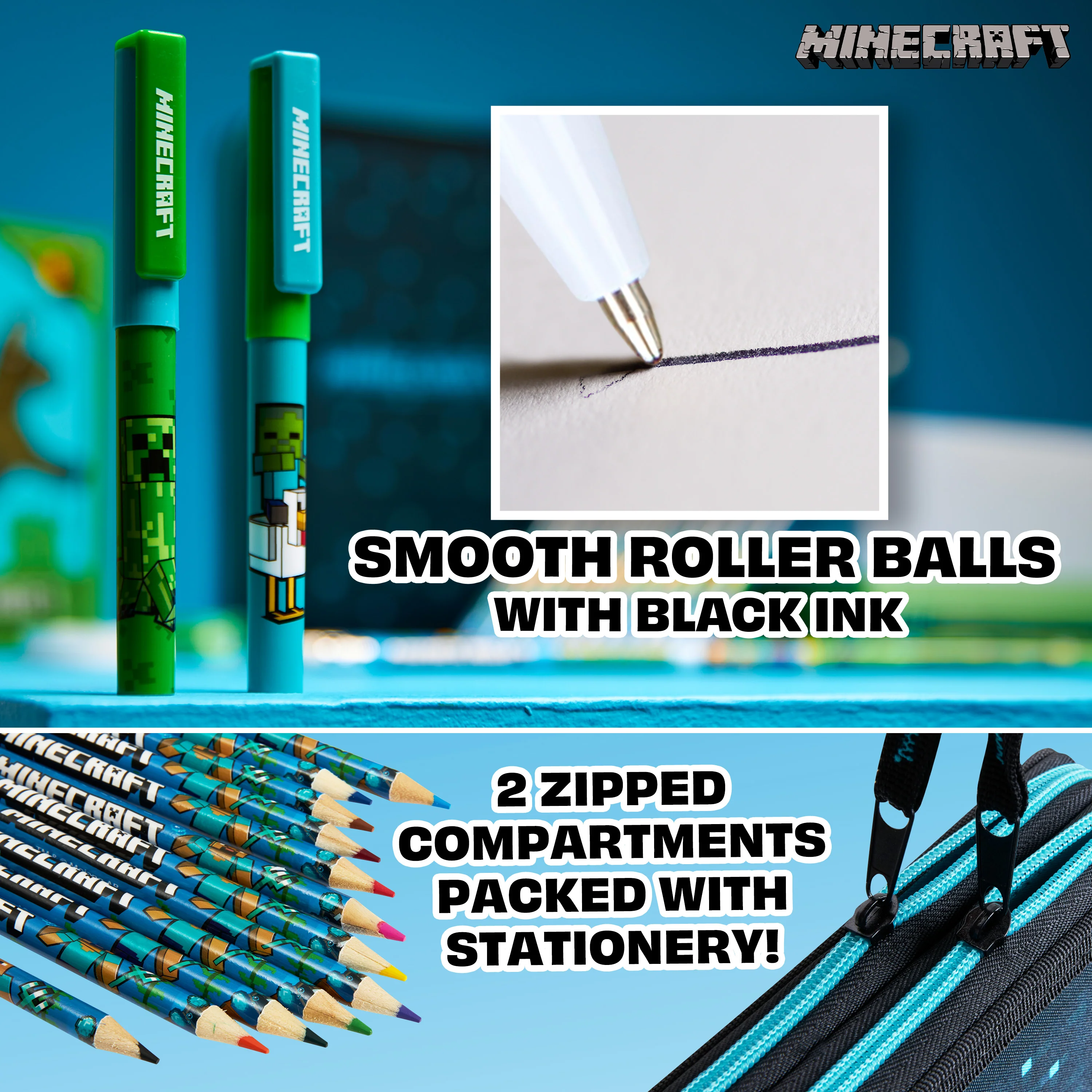 Minecraft Pencil Case Kids Teens Filled with Gamer Stationery Set School Supplies Creeper - Image 5