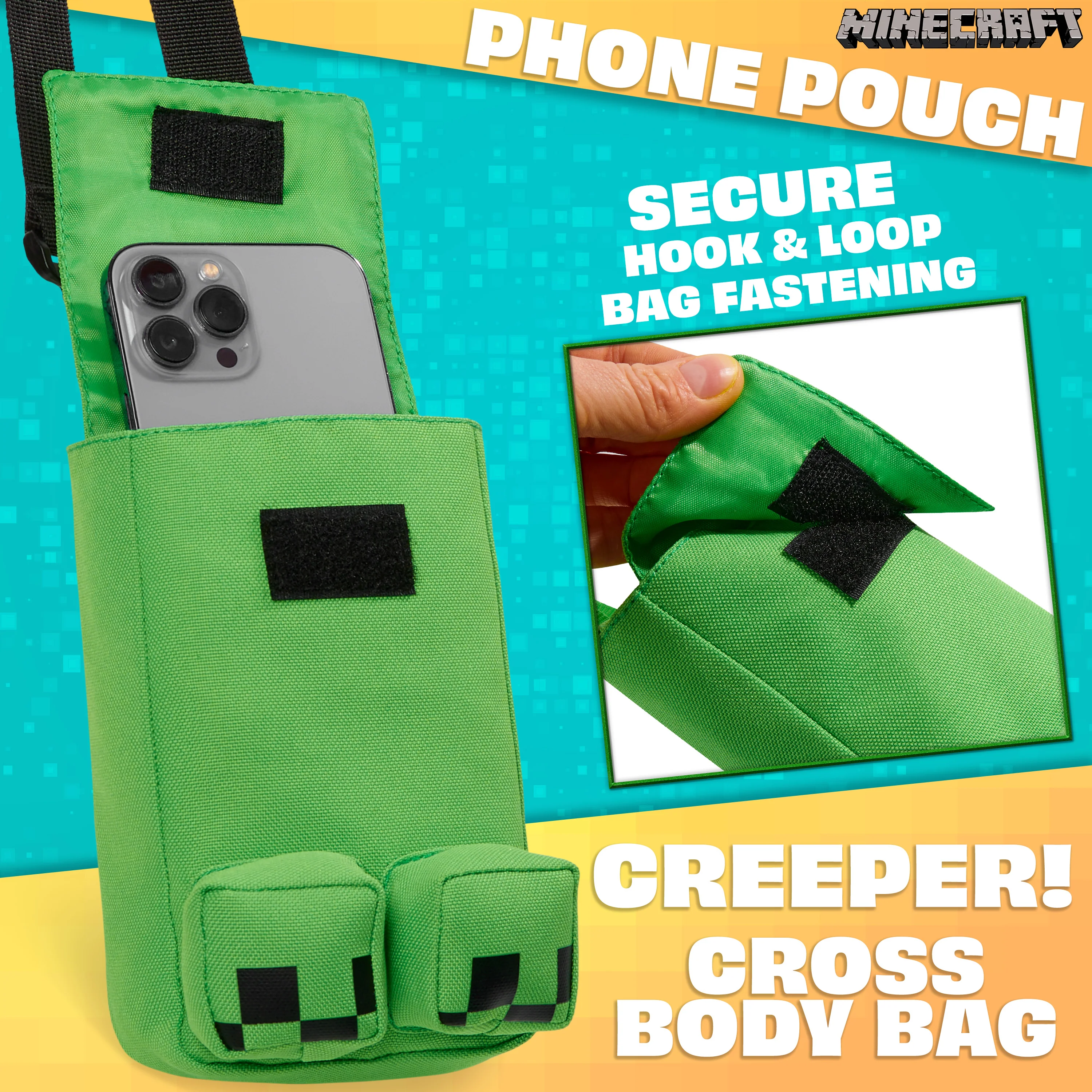 Minecraft Shoulder Bag for Mobile Phone, Creeper Crossbody Phone Bag with Adjustable Strap - Gamer Gifts - Image 3