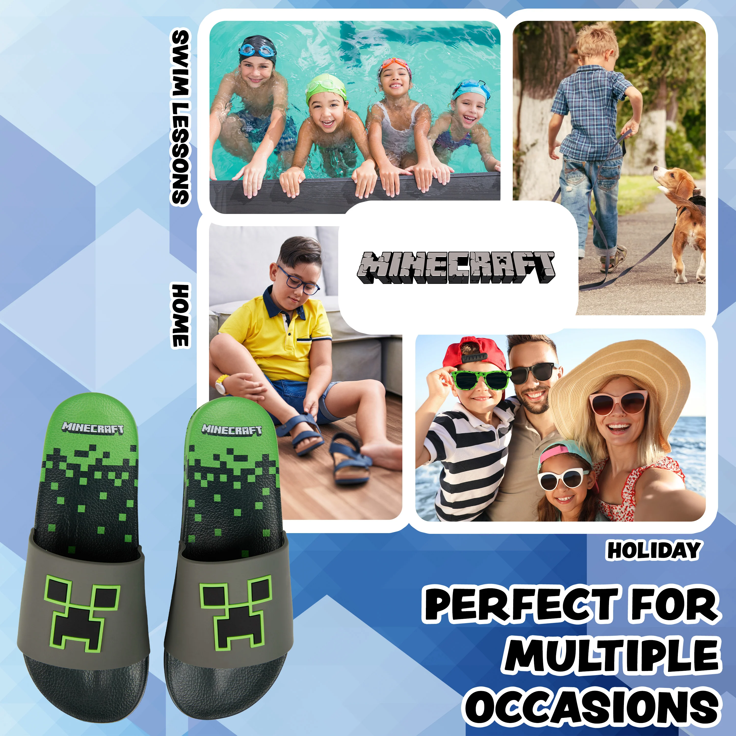 Minecraft Sliders for Boys and Teenagers Kids Flip Flops - Image 5