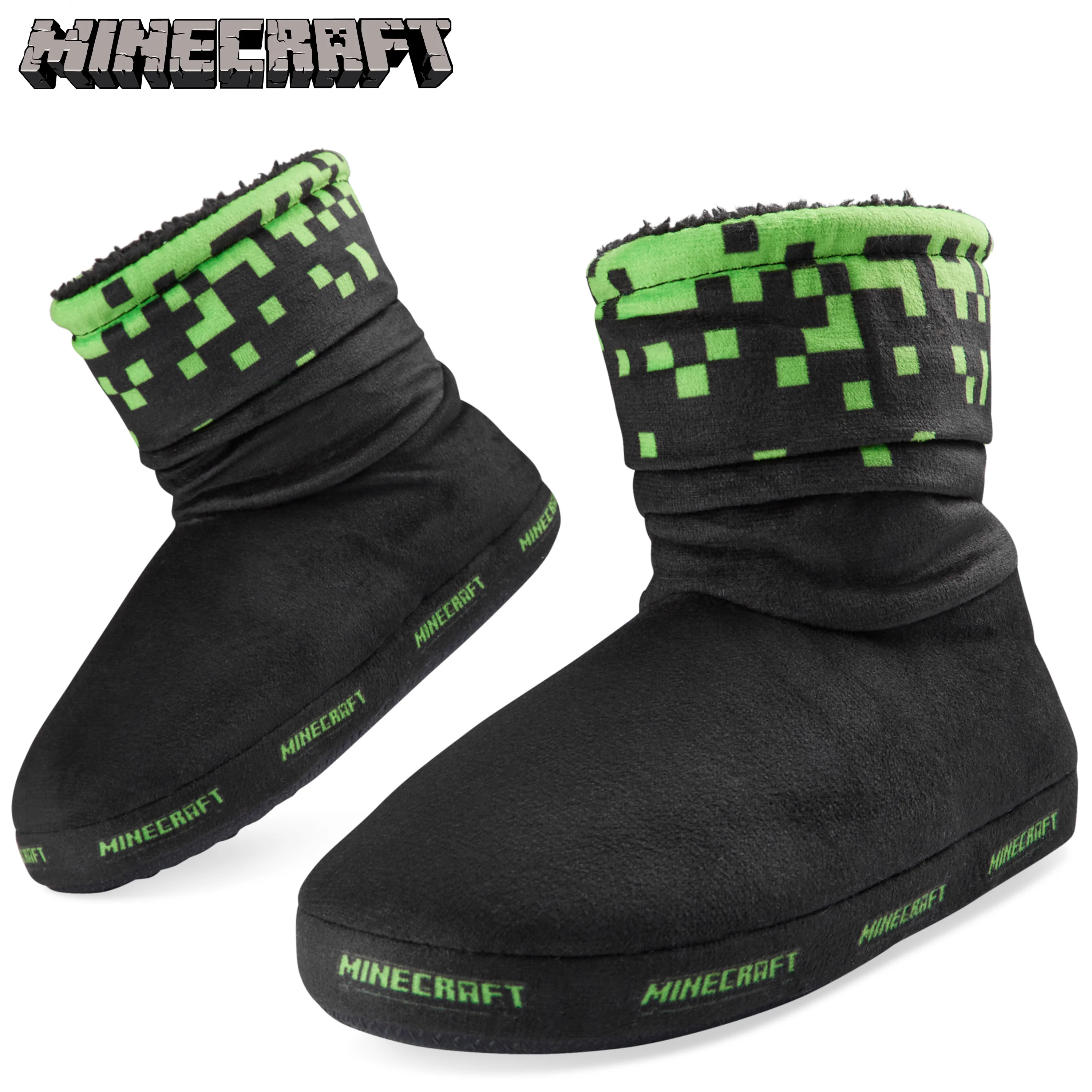 Minecraft Slipper Boots for Kids Slouch Gamer Fleece Slippers Girls Boys House Shoes - Image 4