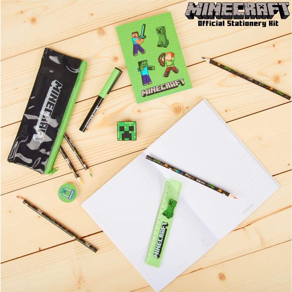 Minecraft Stationery Set, Back To School Supplies, Notebook & Pencil Case Set - Image 3