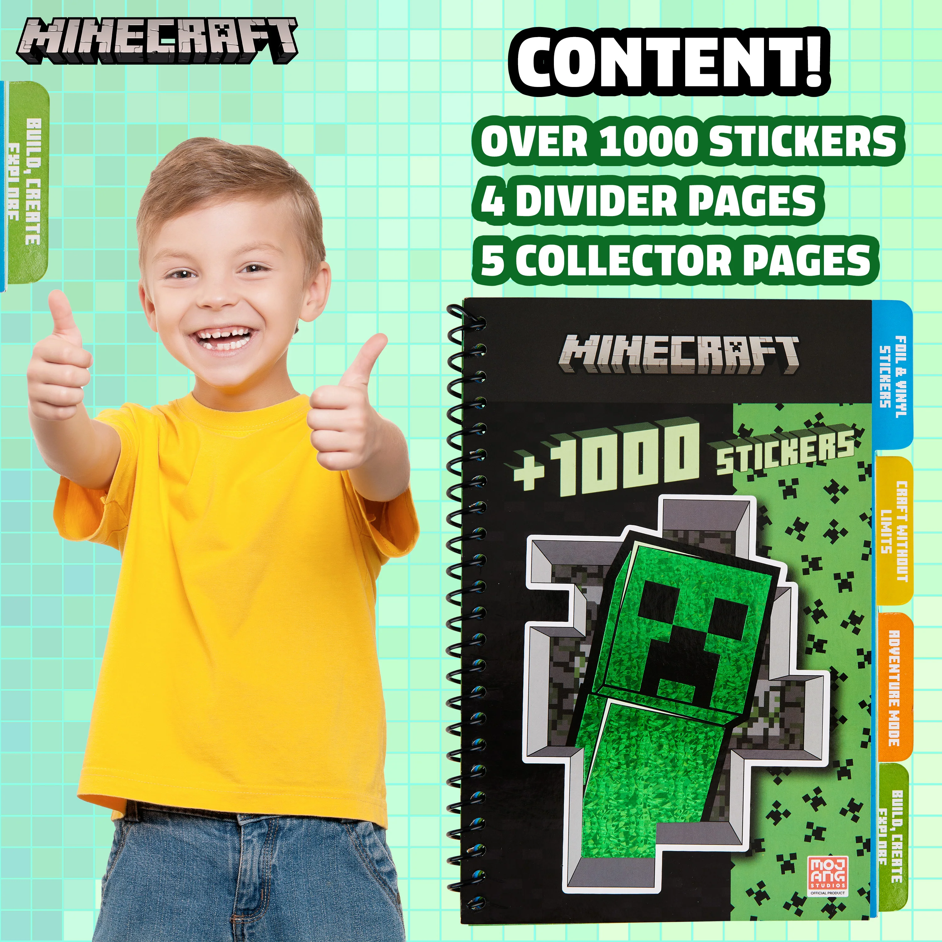 Minecraft Sticker Book for Kids with 28 Sticker Sheets Over 1000 Stickers Creeper Collector Stickers for Scrapbooking Creative Book Stickers Activity Set Gamer Gifts for Boys - Image 6
