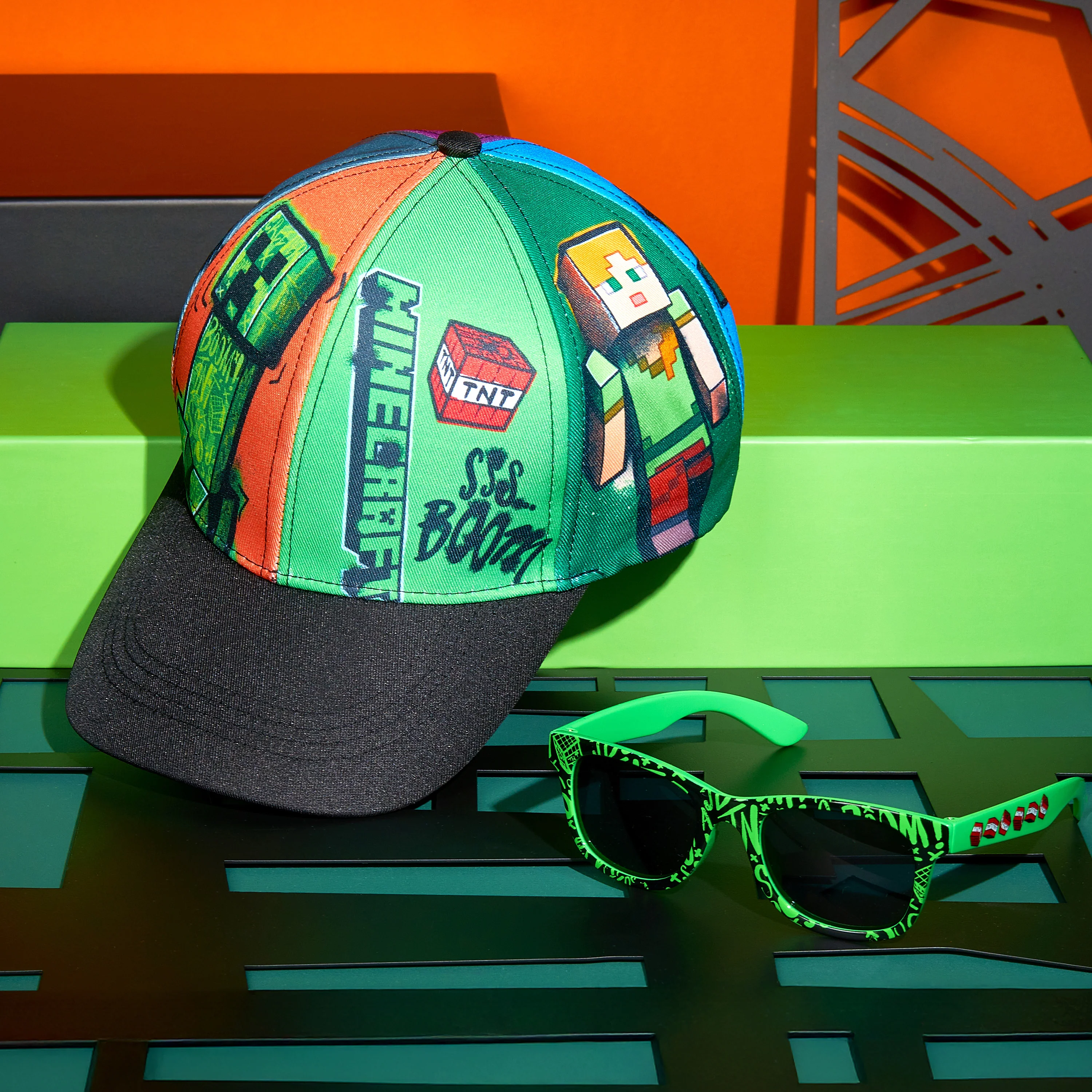 Minecraft Sunglasses Baseball Cap Set Creeper Adjustable Boys Hat 100% UV Kids Sunglasses Holiday Accessories Gamer Gifts - Image 5