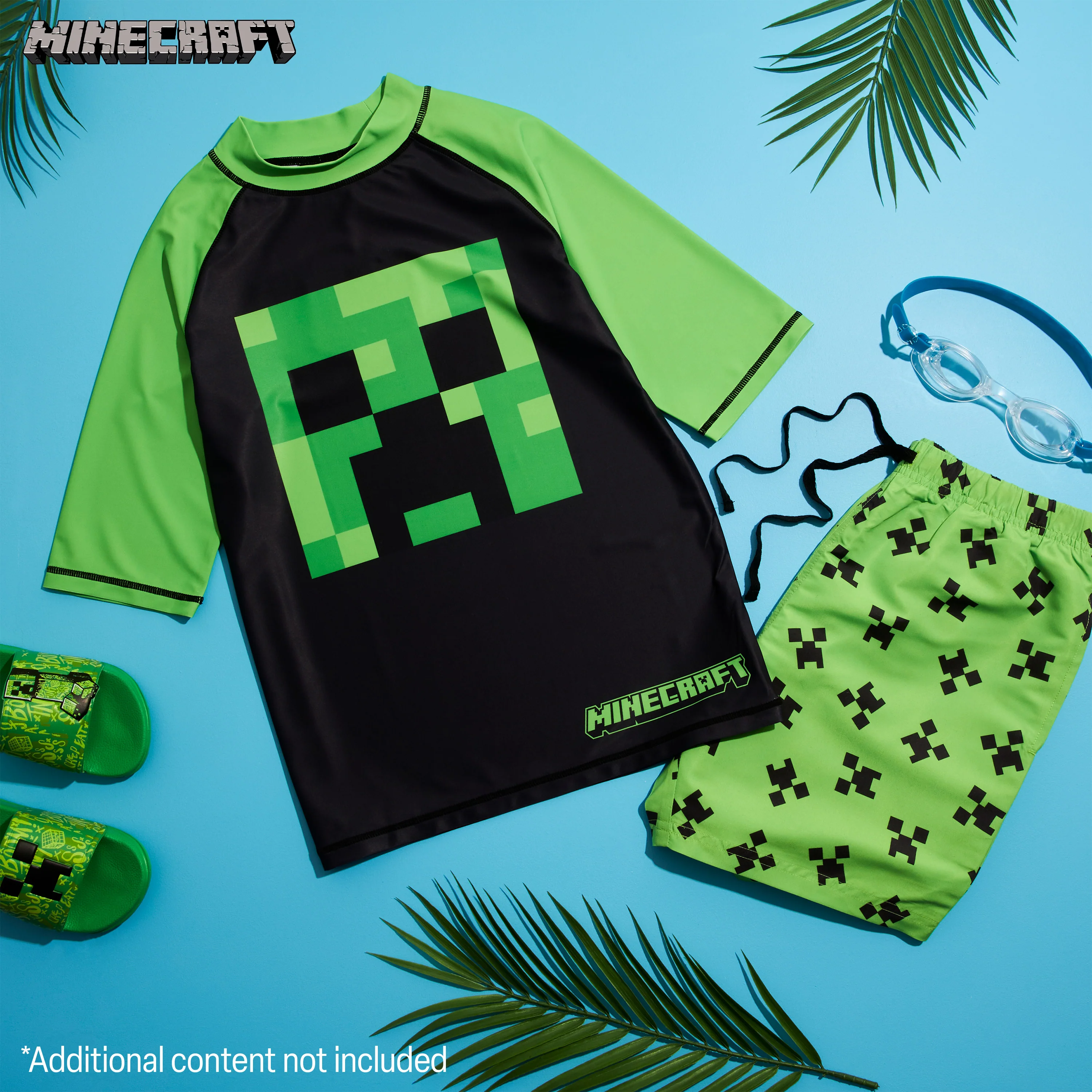 Minecraft Swimsuit Set Boys 2 Piece Creeper Swimming Costume - Boys - Image 2