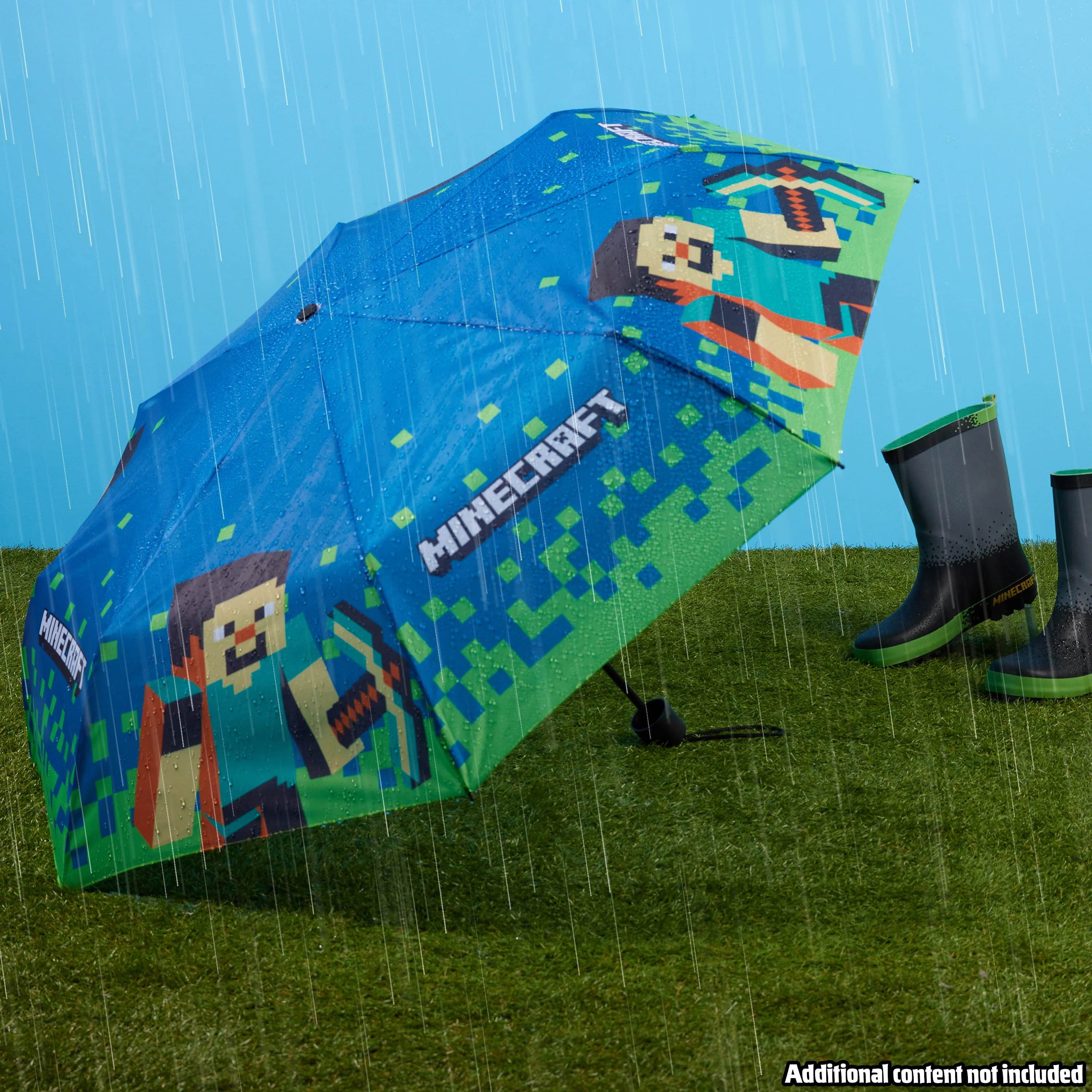 Minecraft Telescopic Umbrella - Folding Umbrella Lightweight for Travel School - Image 2
