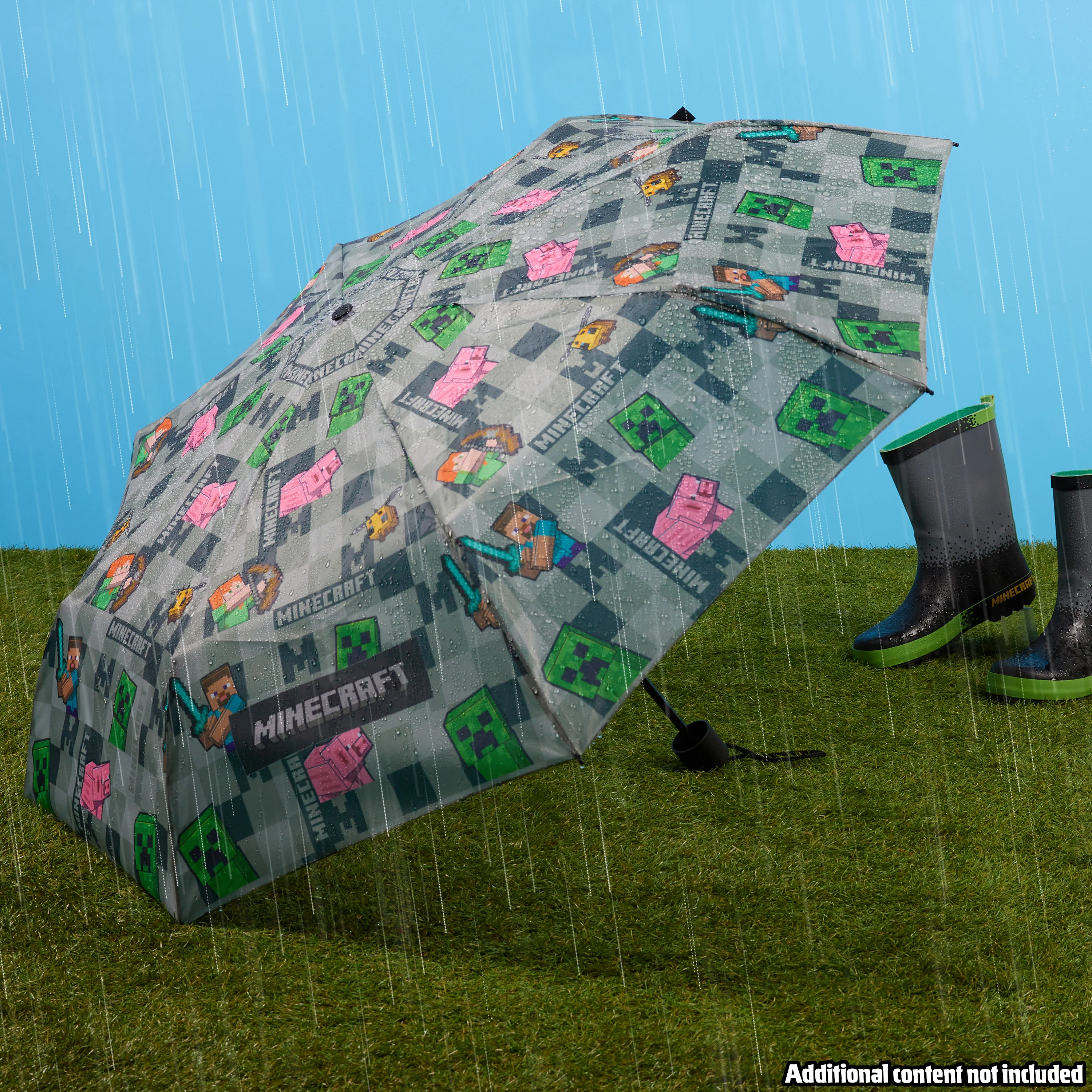 Minecraft Telescopic Umbrella - Folding Umbrella Lightweight for Travel School - Image 2