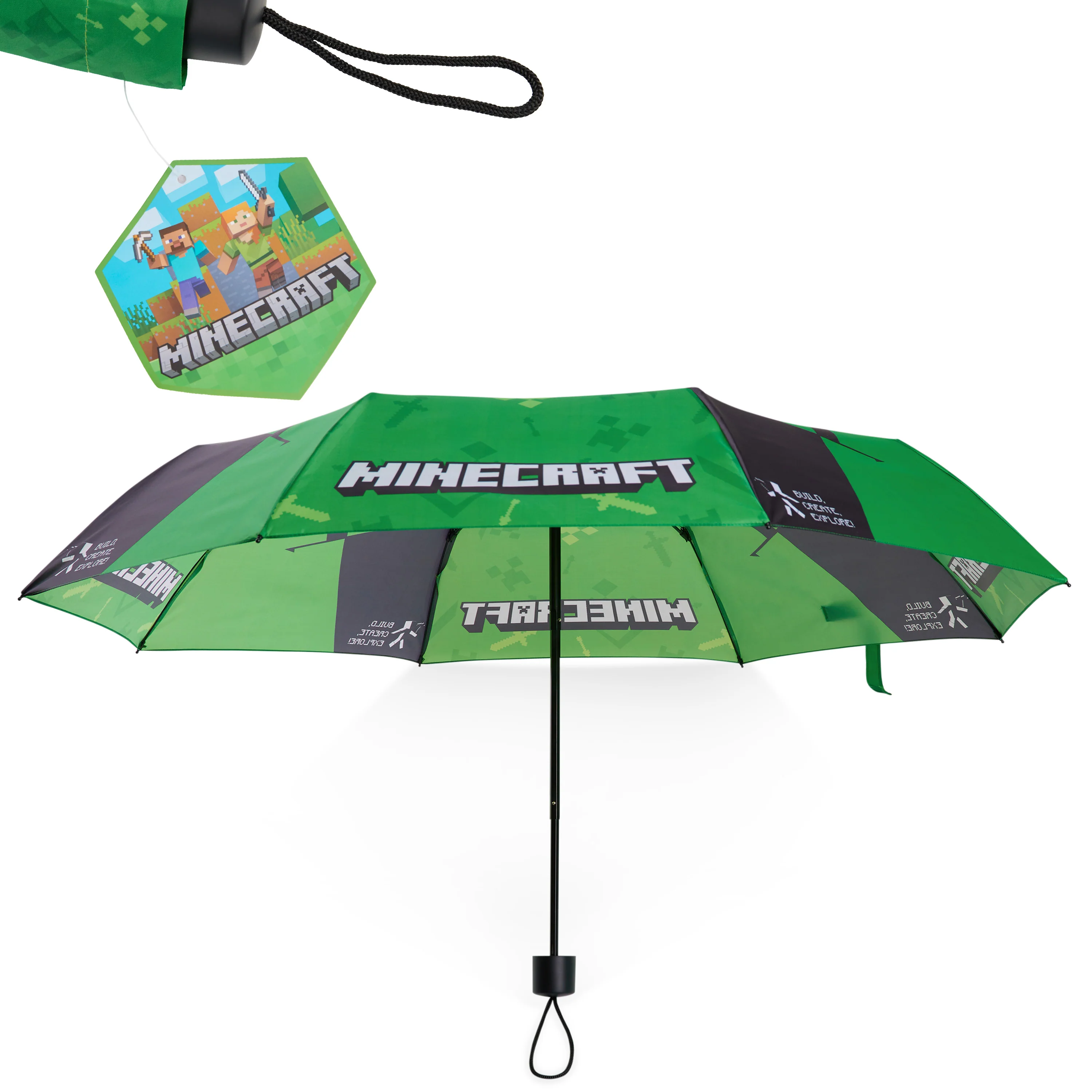Minecraft Telescopic Umbrella - Folding Umbrella Lightweight for Travel School - Image 2