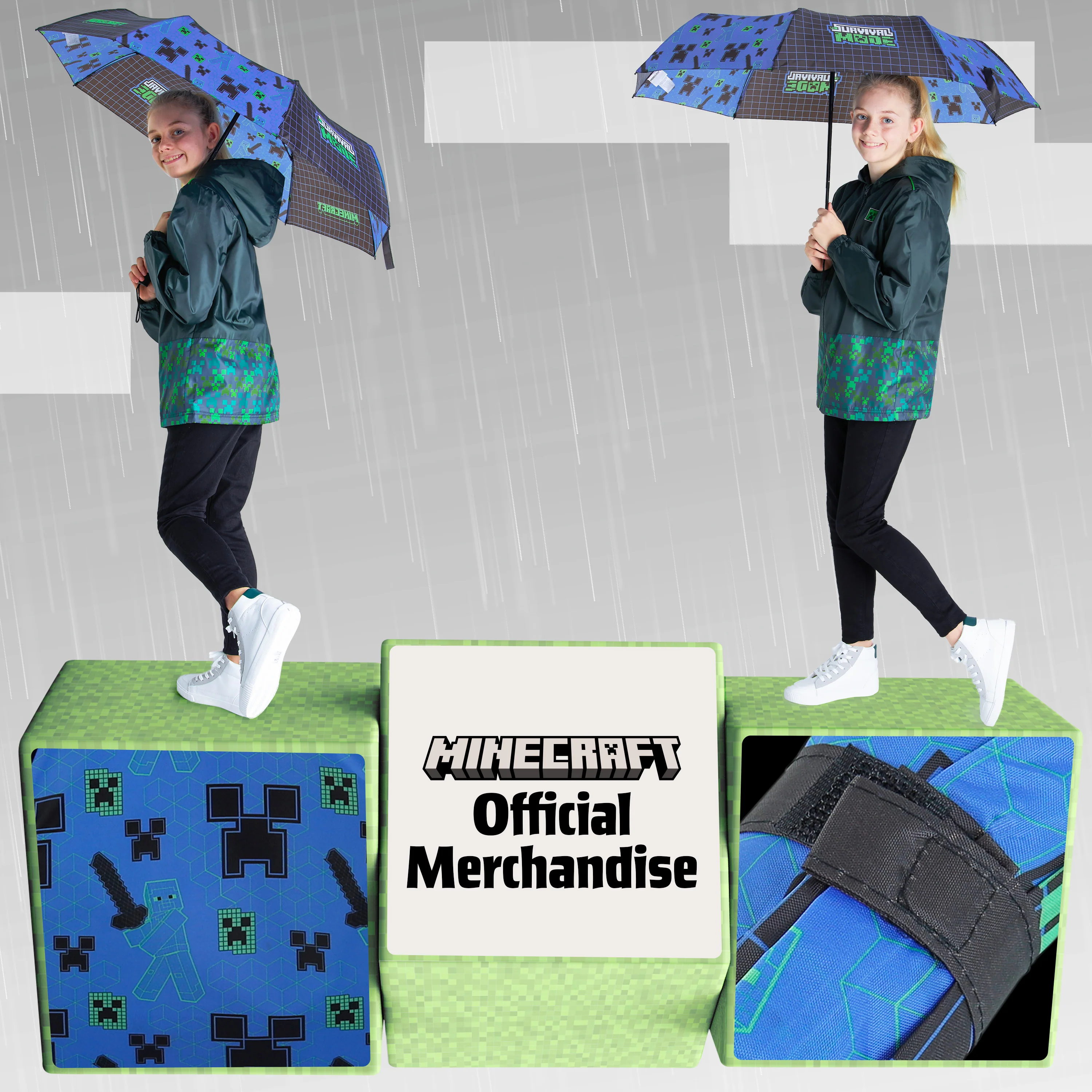 Minecraft Telescopic Umbrella - Folding Umbrella Lightweight for Travel School - Image 5
