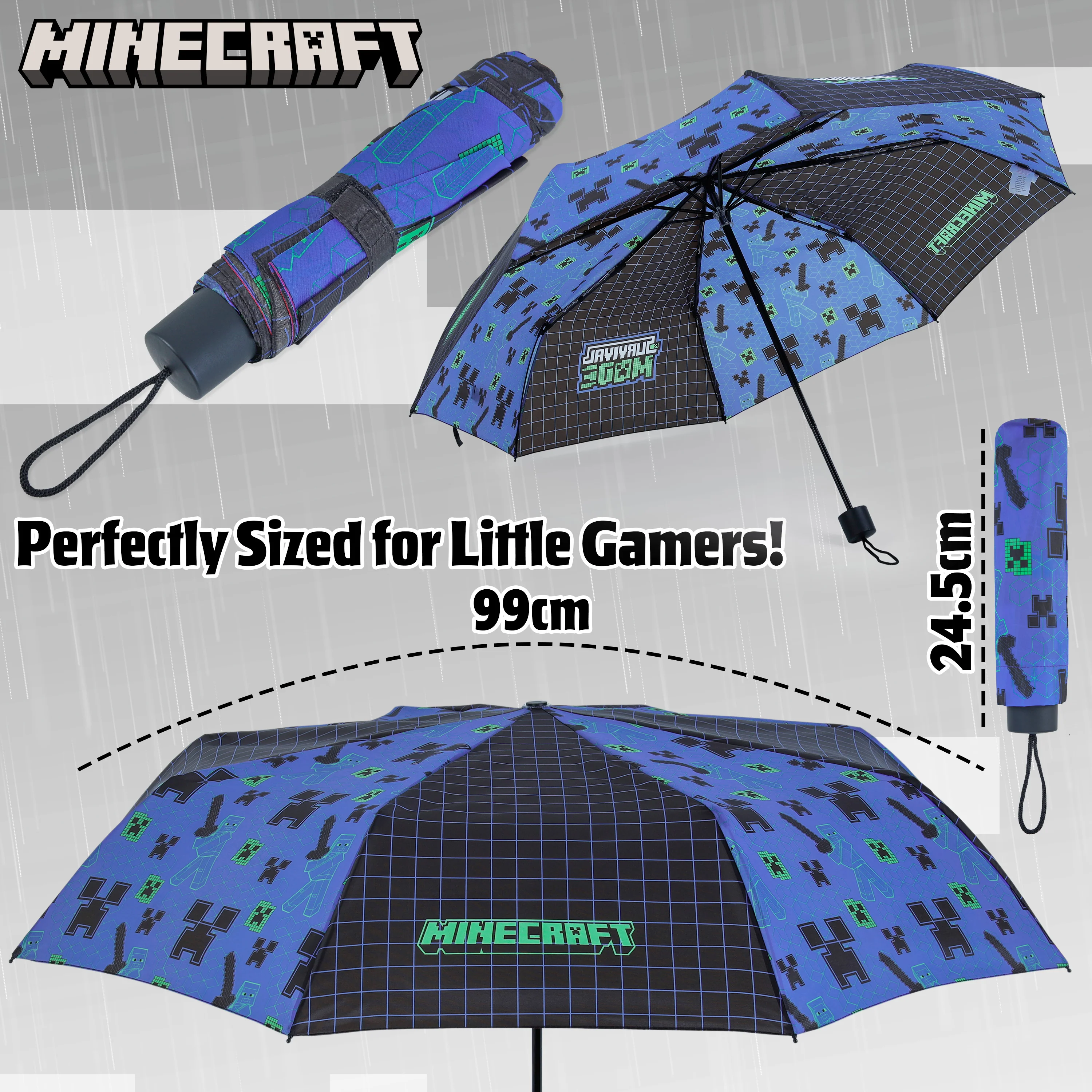 Minecraft Telescopic Umbrella - Folding Umbrella Lightweight for Travel School - Image 7