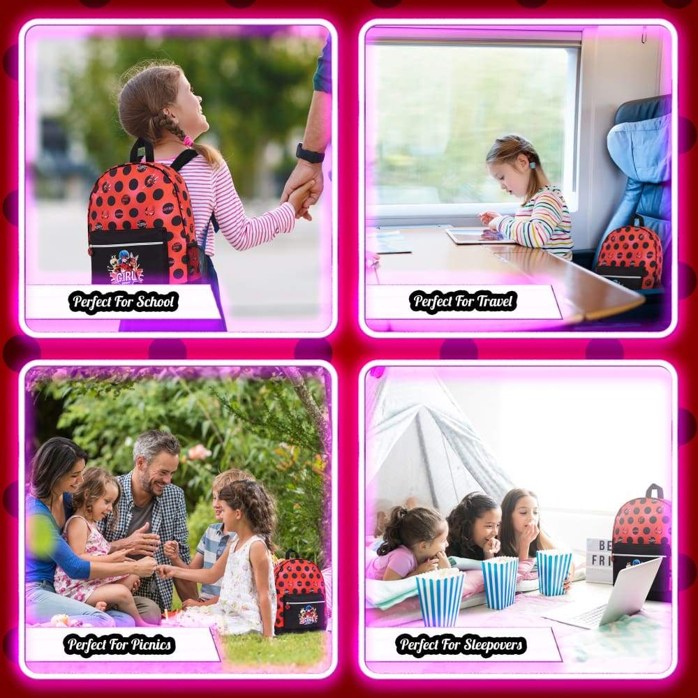 Miraculous Ladybug Kids Backpack Girls Backpacks For School, Travel, Sports - Image 4