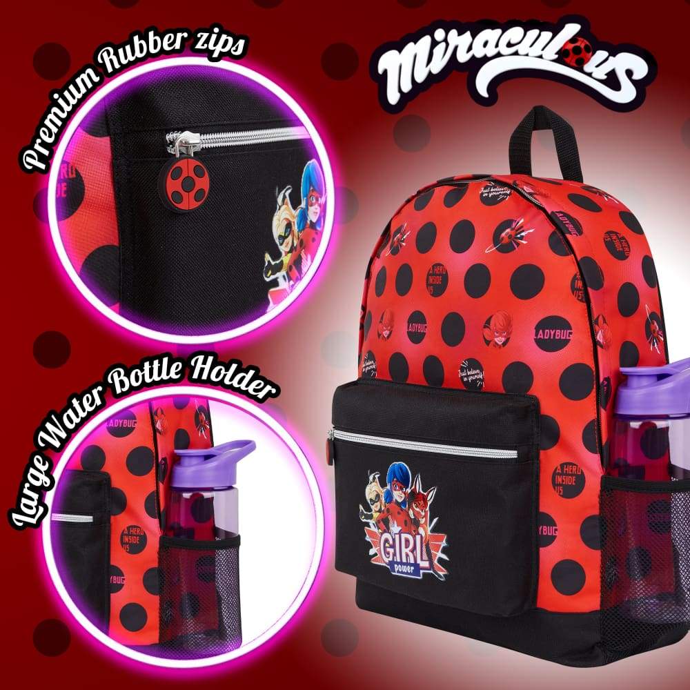 Miraculous Ladybug Kids Backpack Girls Backpacks For School, Travel, Sports - Image 5