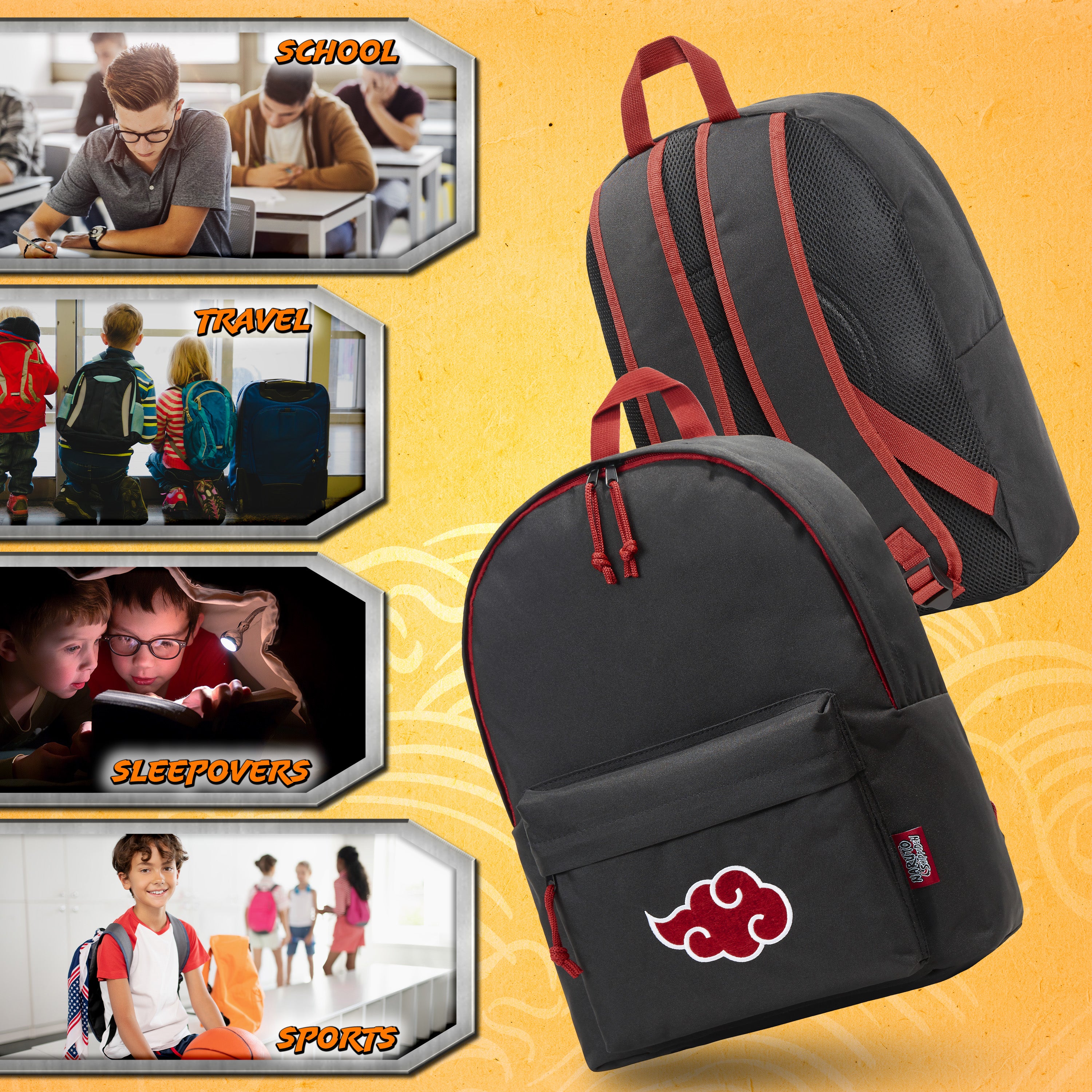 Naruto Backpack - Akatsuki Anime School Bag - Image 4